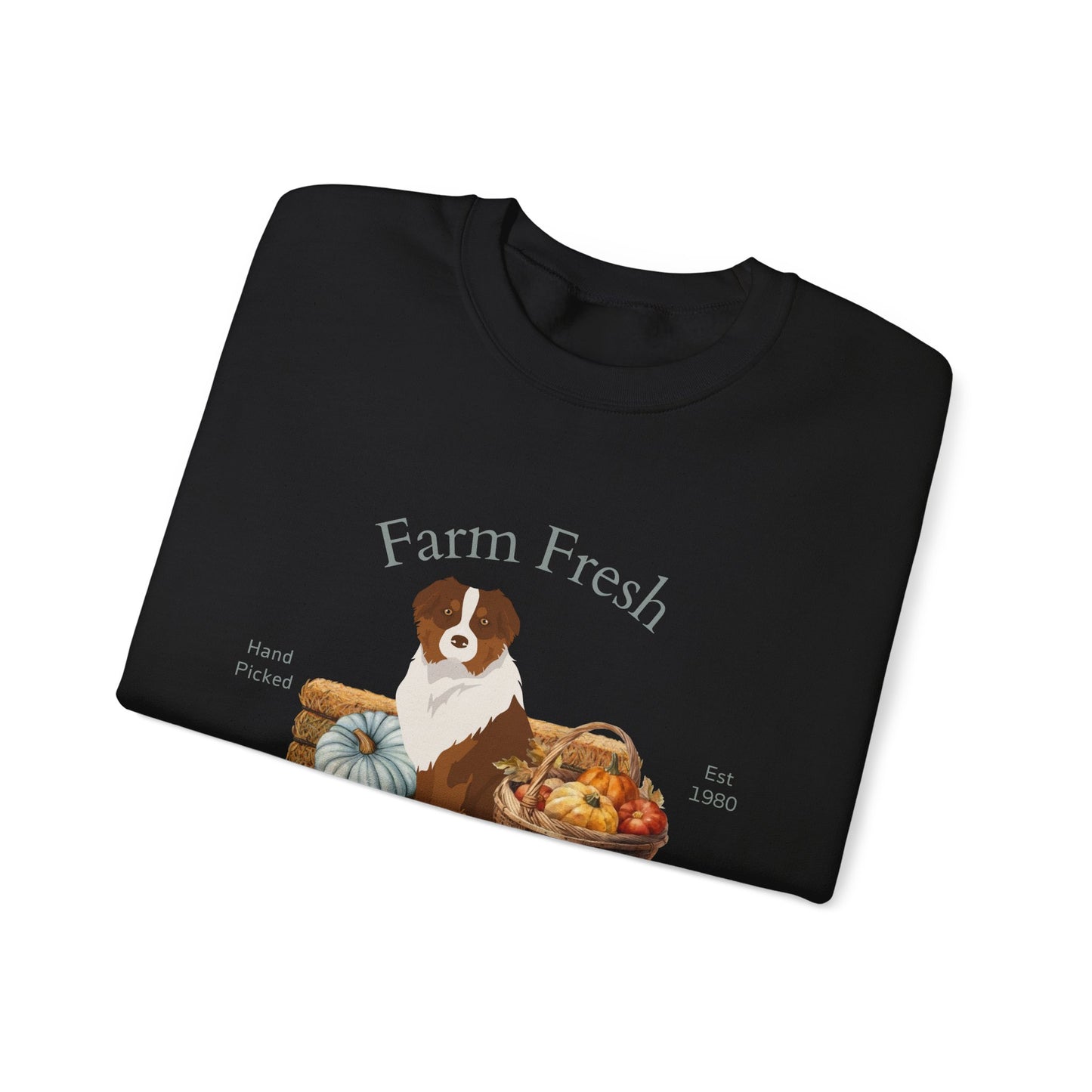 Australian Shepherd Dog Fall Farm Fresh Unisex Heavy Blend Crewneck Sweatshirt
