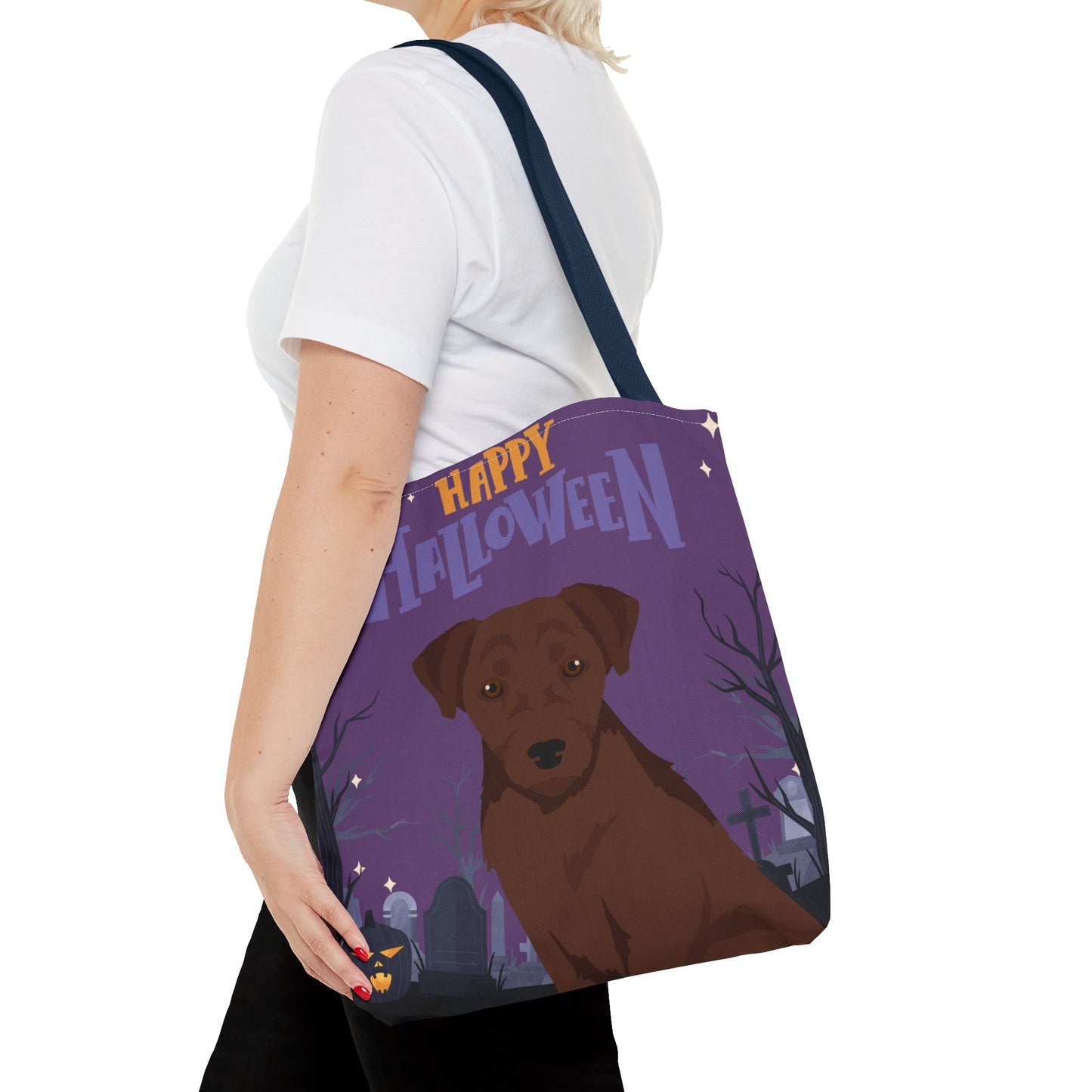 Patterdale Terrier Dog Happy Halloween Tote Bag 16x16