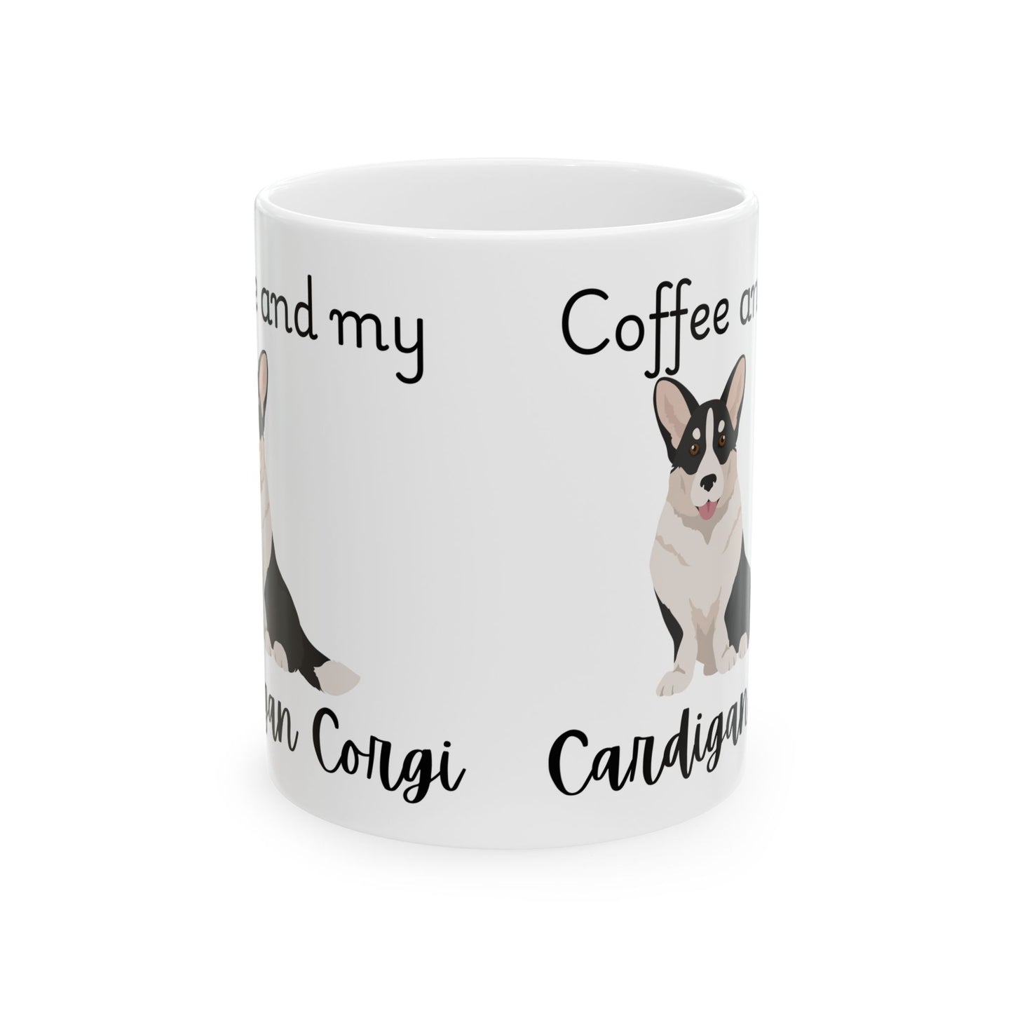 Coffee and My Cardigan Corgi Ceramic Mug | Dog Lover Gift, Pet Owner Cup, Cute Mug for Dog Moms, Funny Mug for Coffee Lovers