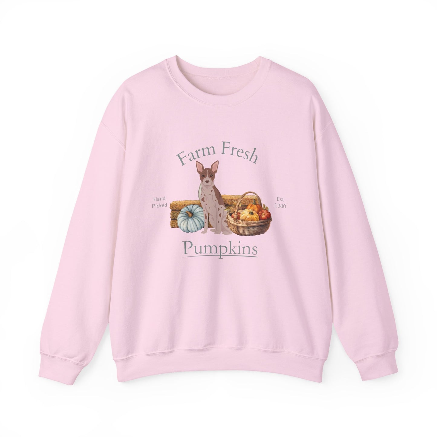 American Hairless Terrier Dog Fall Farm Fresh Unisex Heavy Blend Crewneck Sweatshirt