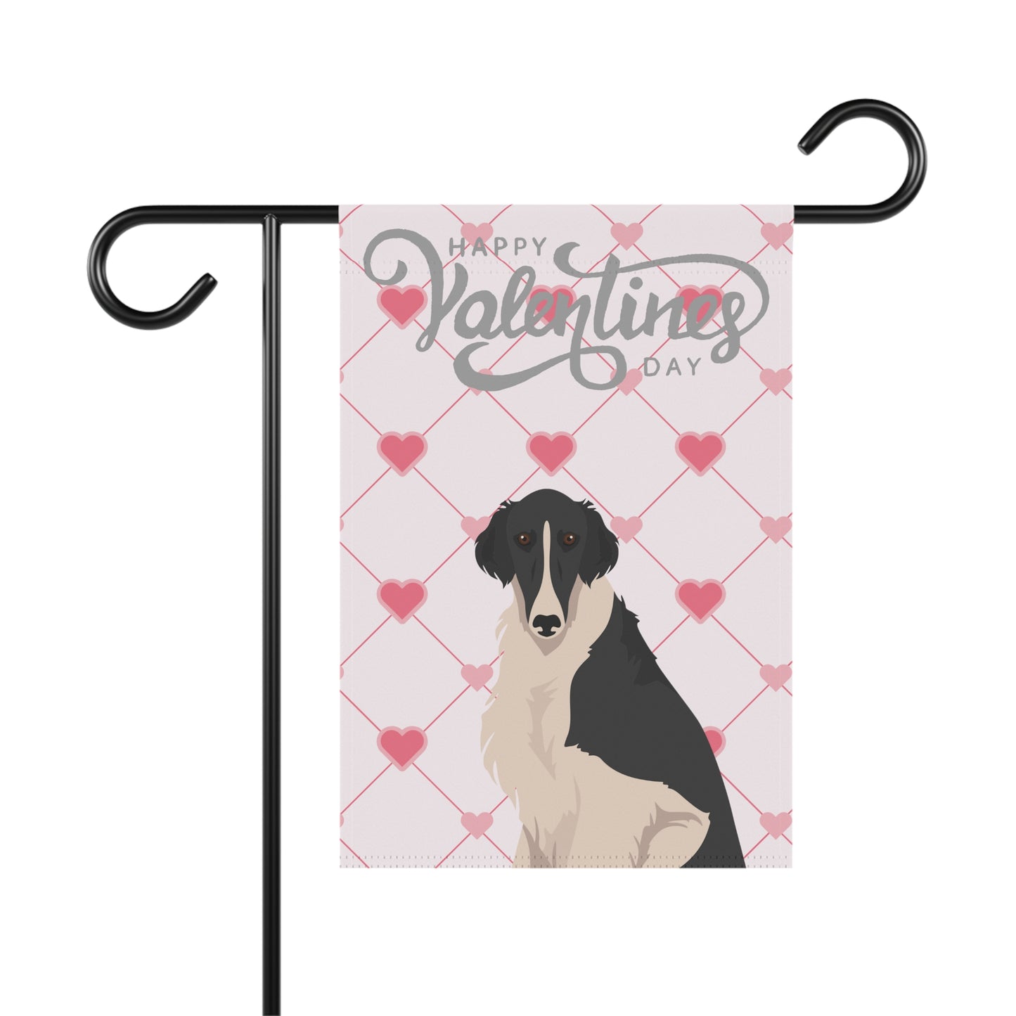 Borzoi Dog Valentines Day Garden Flag