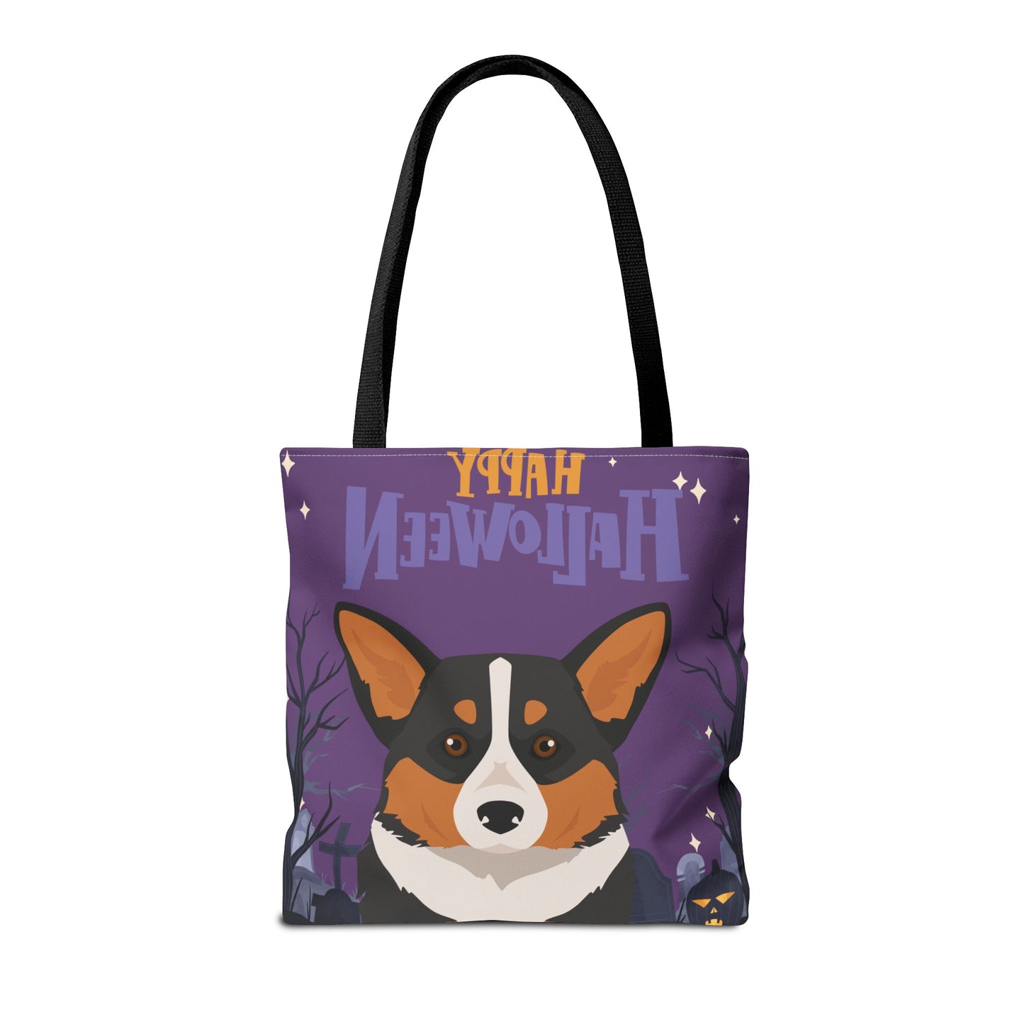 Pembroke Welsh Corgi Dog Happy Halloween Tote Bag 16x16
