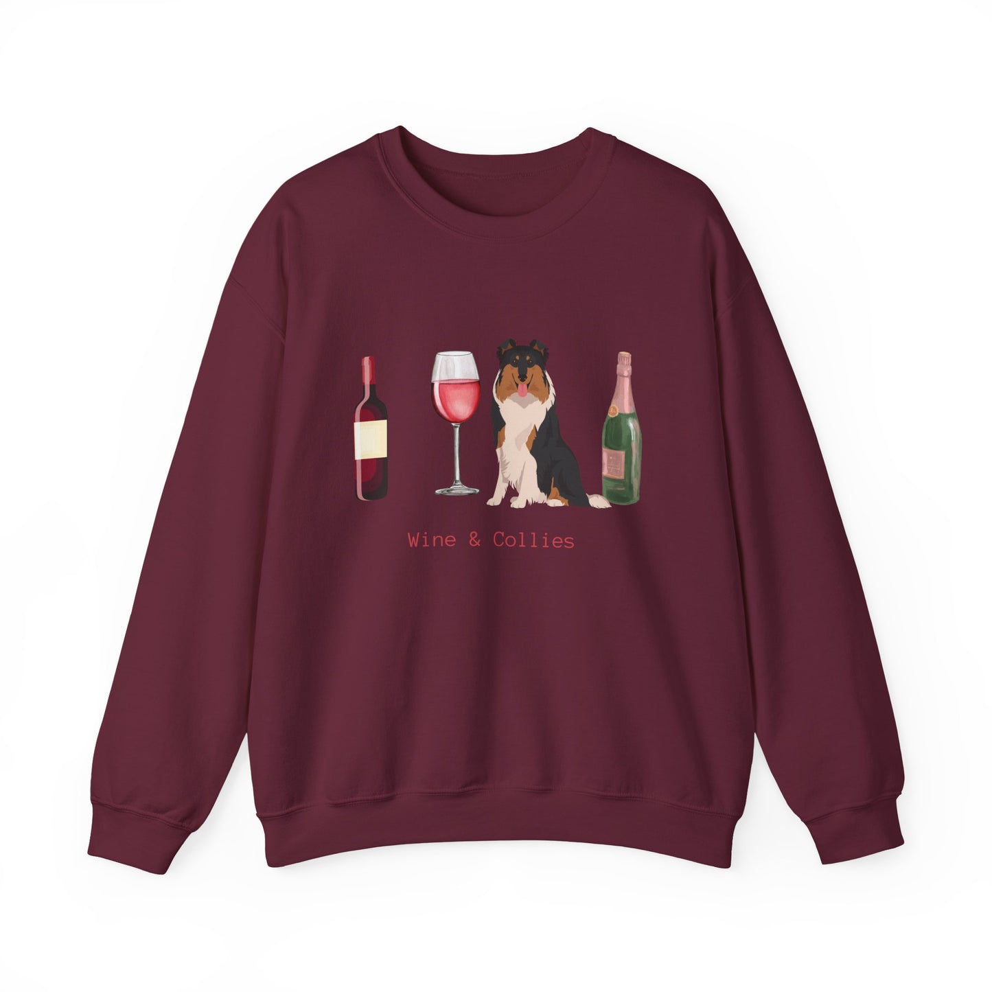 Copy of Collie Dog Wine Unisex Heavy Blend Crewneck Sweatshirt