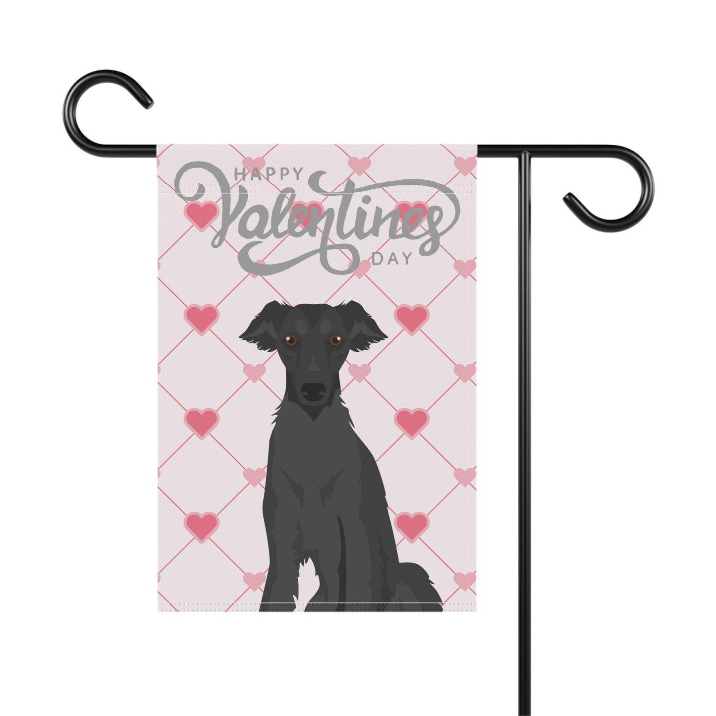 Silken Windhound Dog Valentines Day Garden Flag