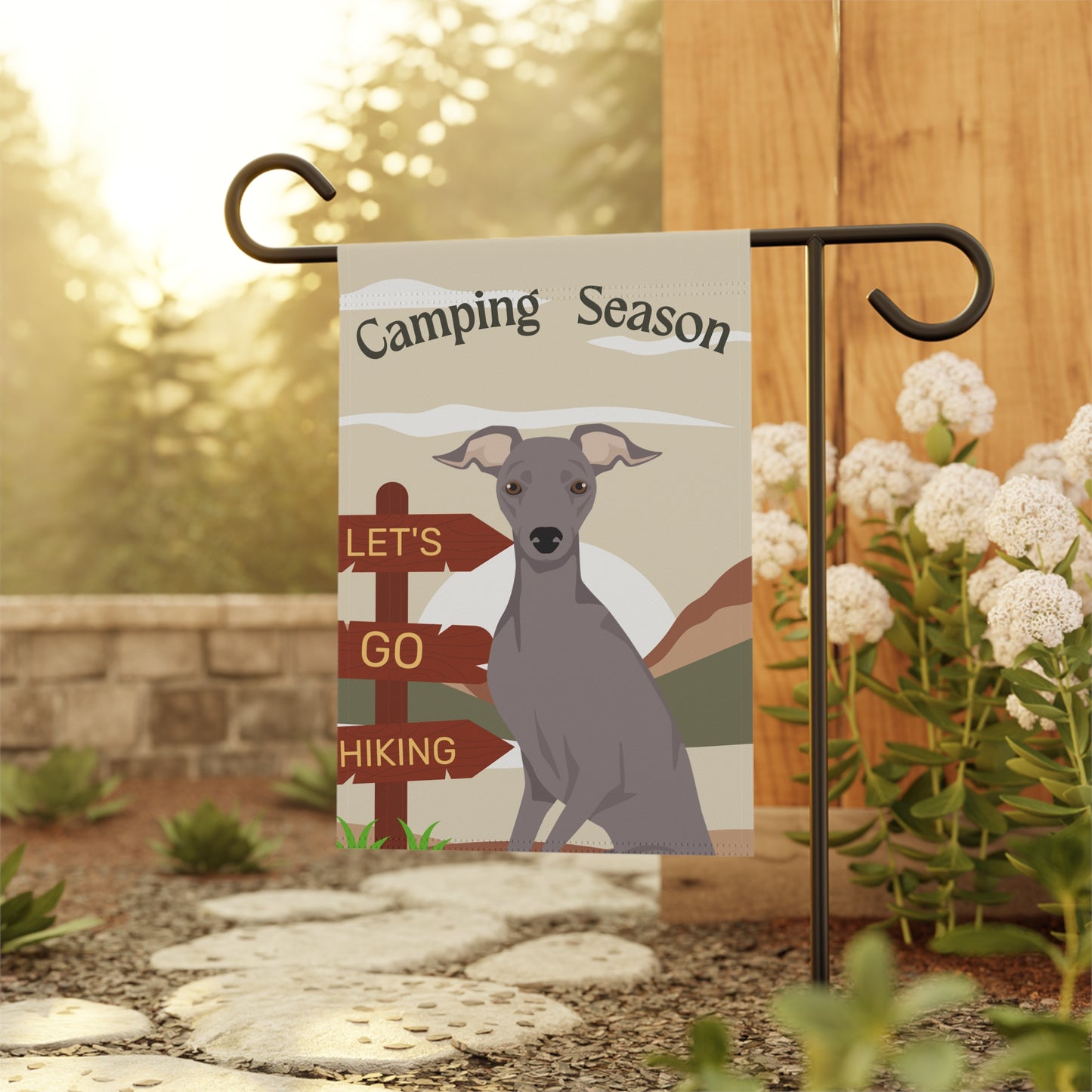 Italian Greyhound Dog Camping Garden Flag
