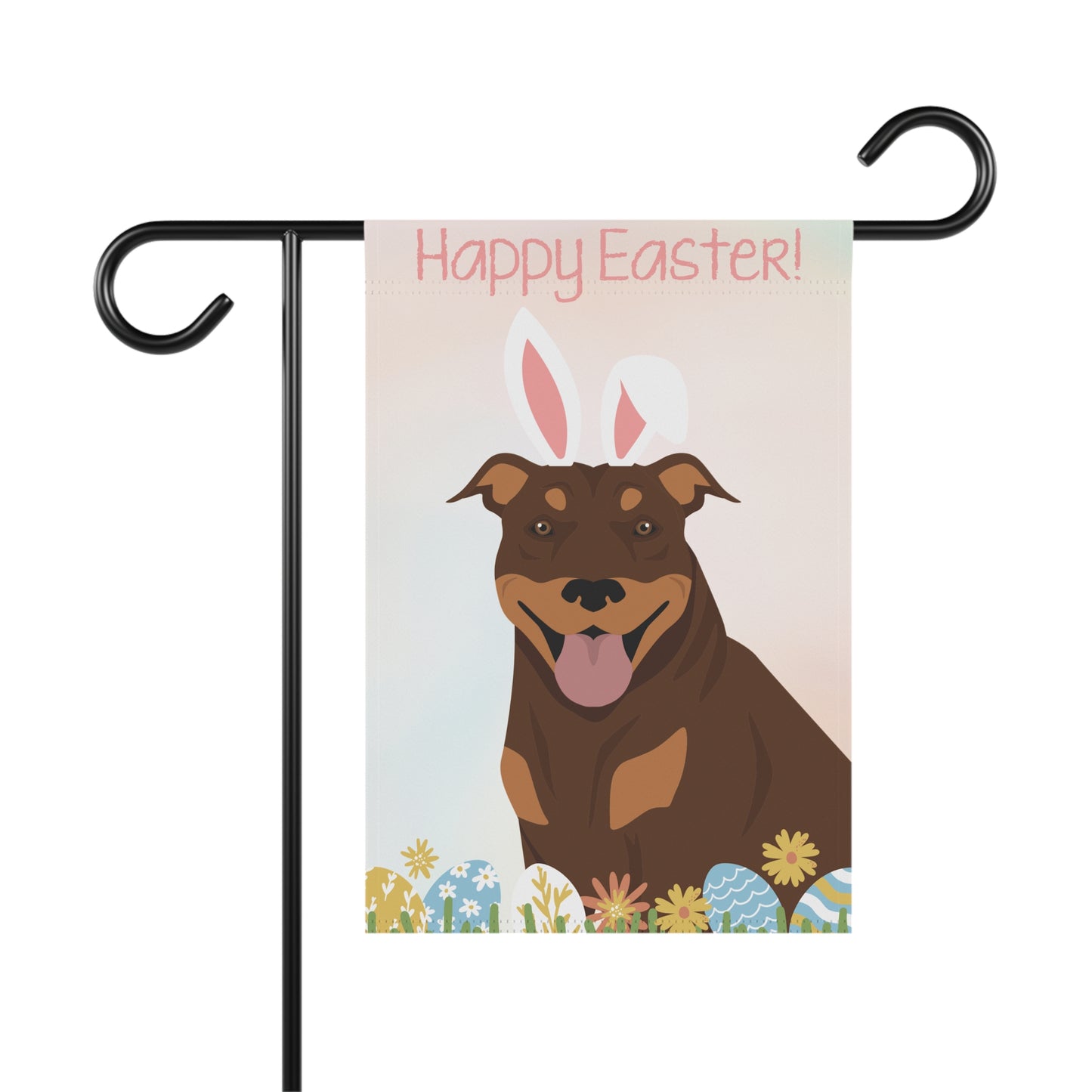 American Bull Terrier Dog Happy Easter Garden Flag
