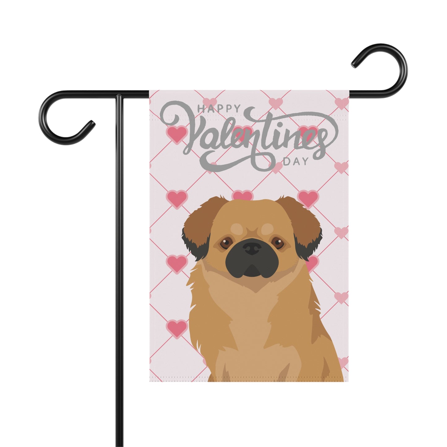 Tibetan Spaniel Dog Valentines Day Garden Flag