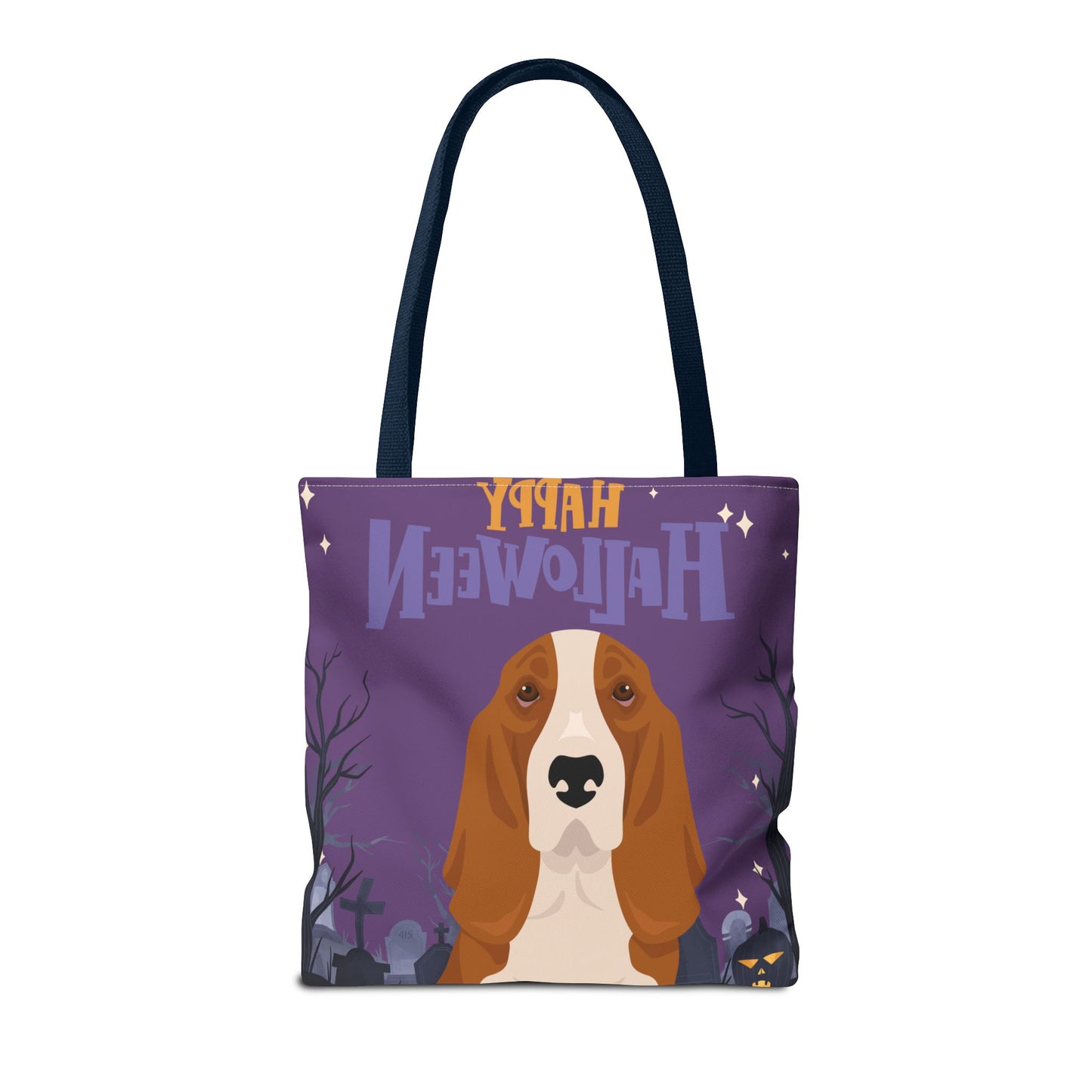 Basset Hound Dog Happy Halloween Tote Bag 16x16