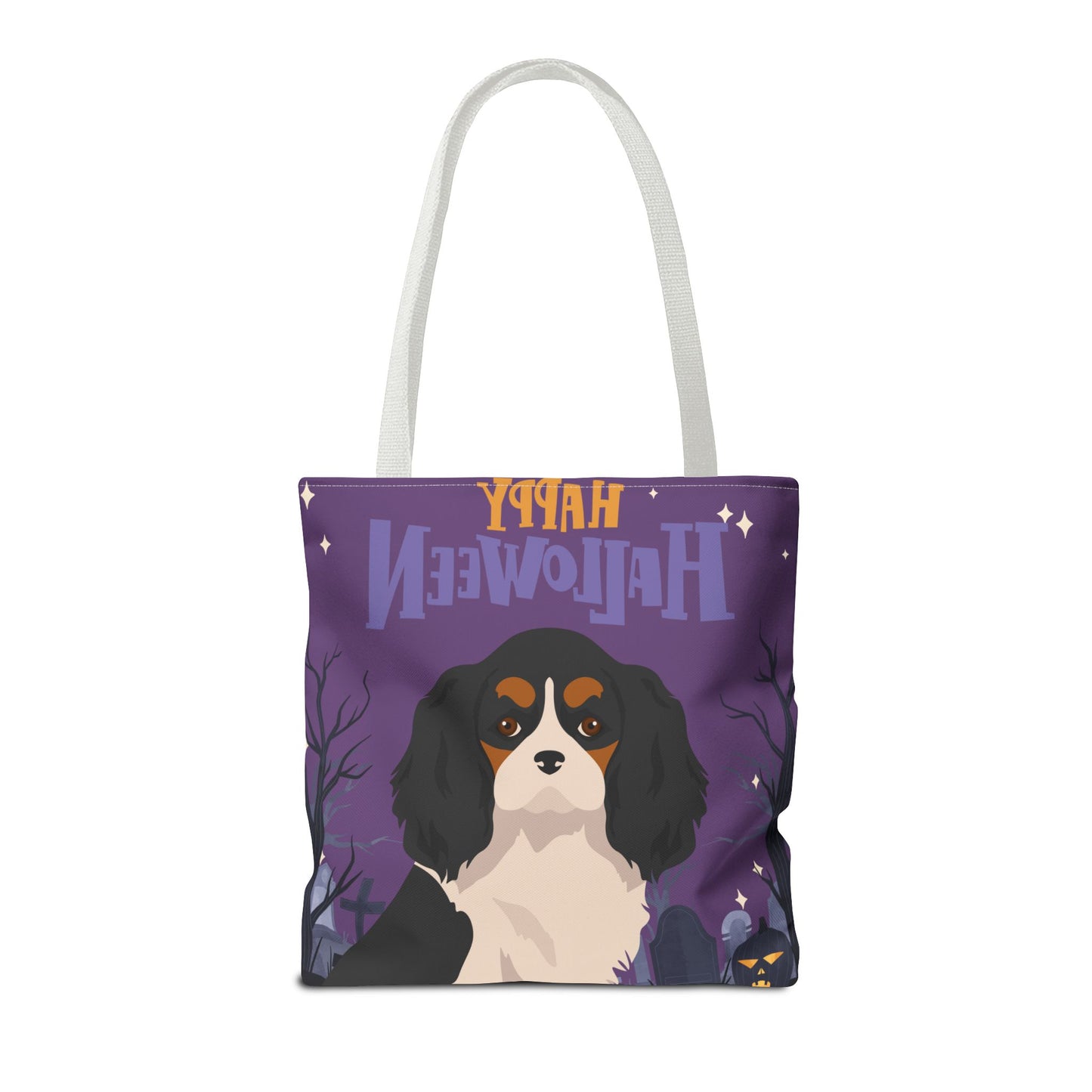 Cavalier King Charlre Spaniel Dog Happy Halloween Tote Bag 16x16