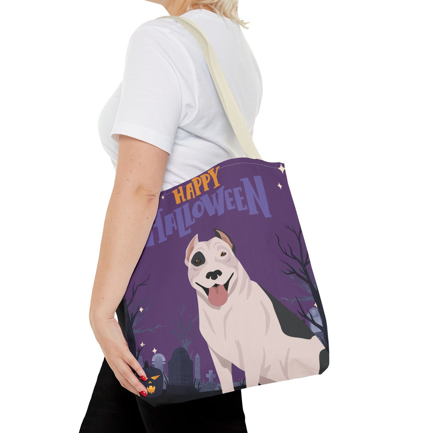 Pit Bull Dog Happy Halloween Tote Bag 16x16