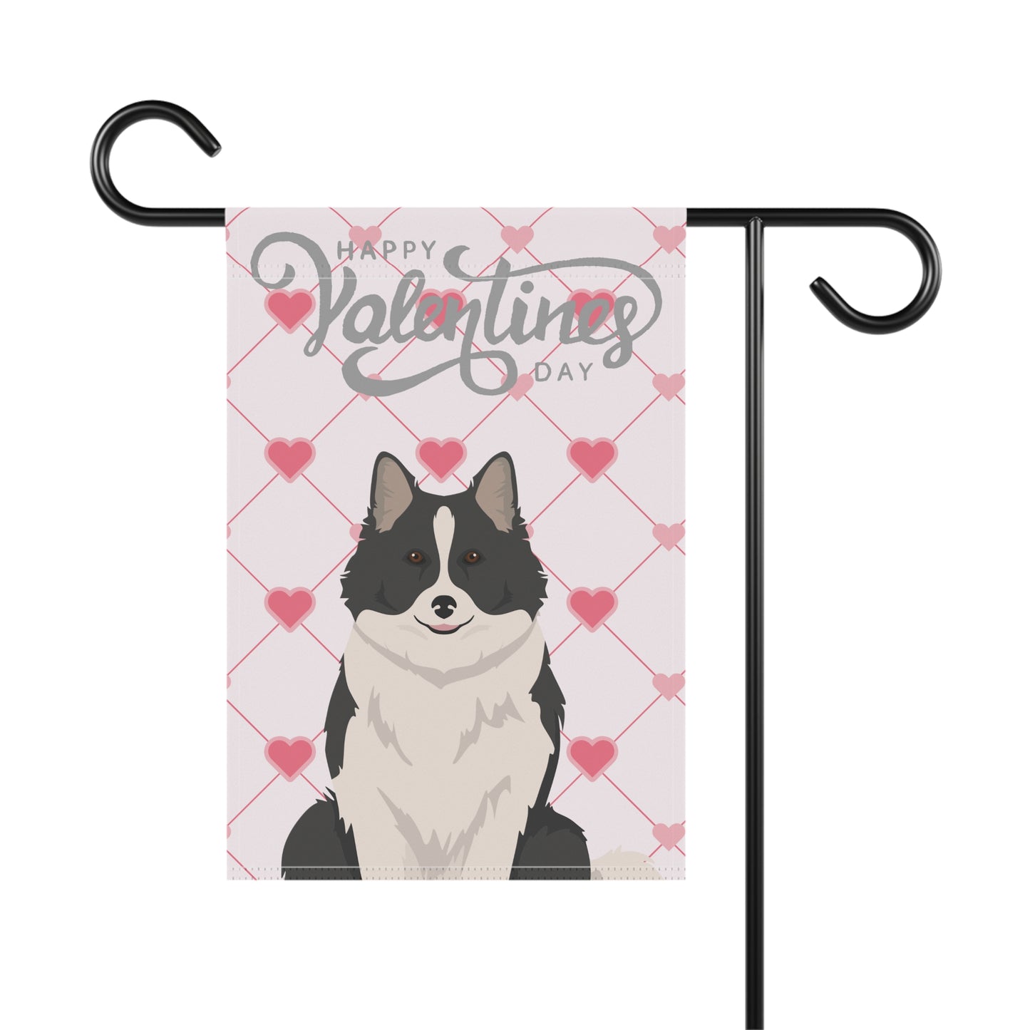 Icelandic Sheepdog Dog Valentines Day Garden Flag