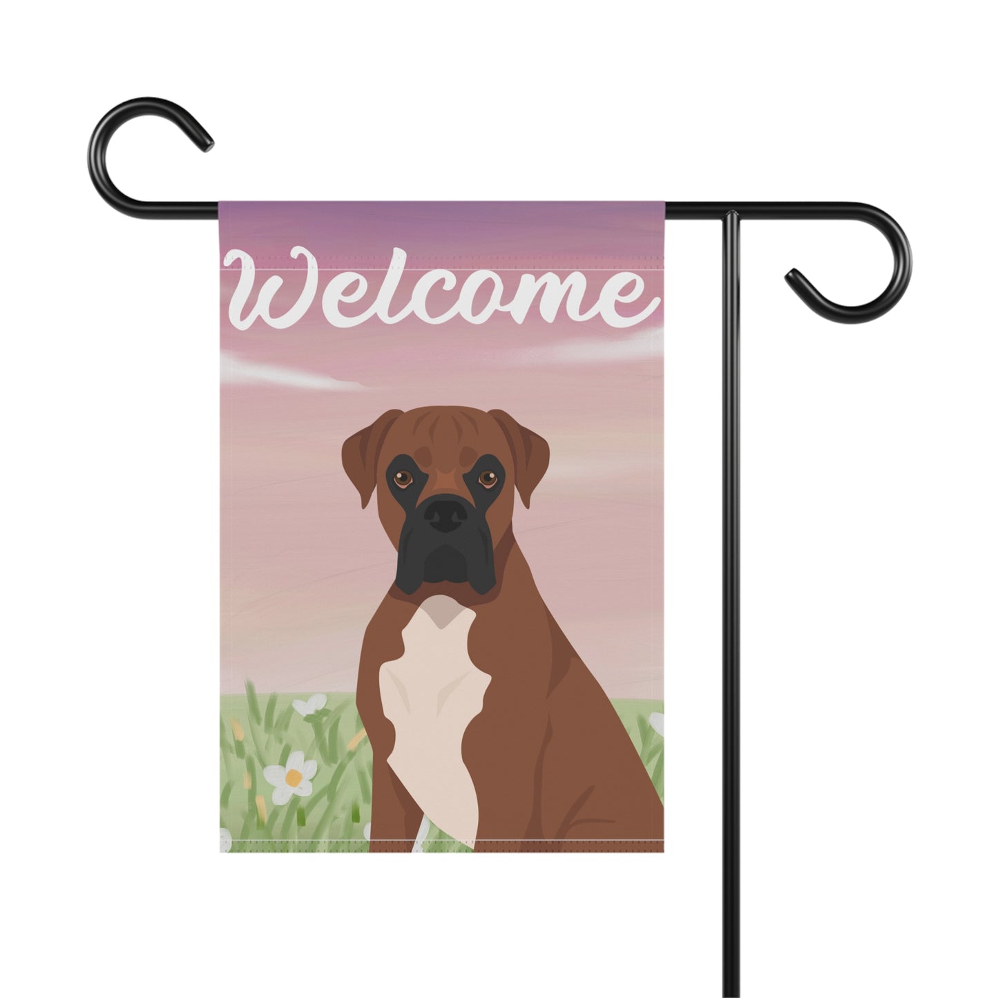 Boxer Dog Welcome Garden Flag
