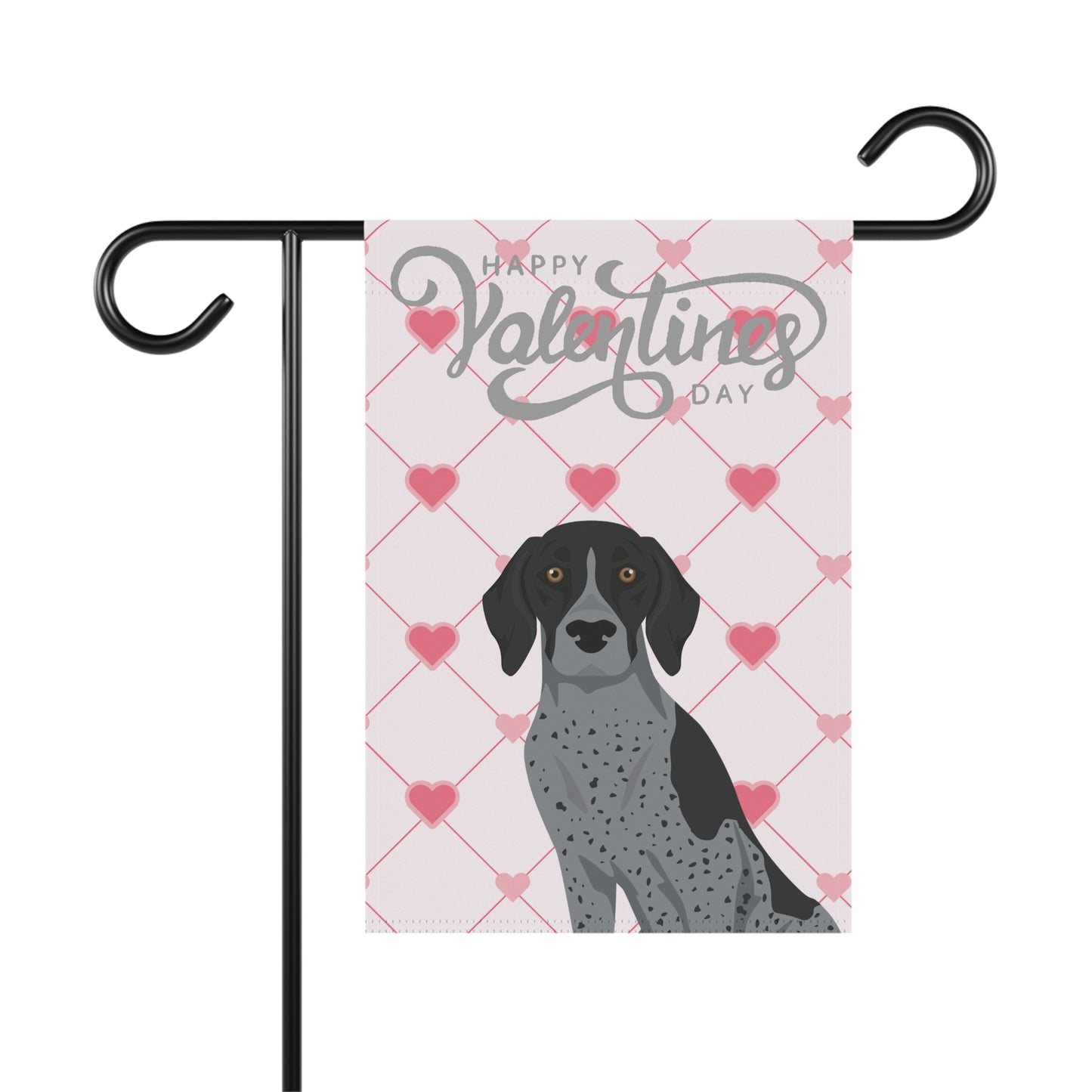 German Shorthaired Pointer Dog Valentines Day Garden Flag