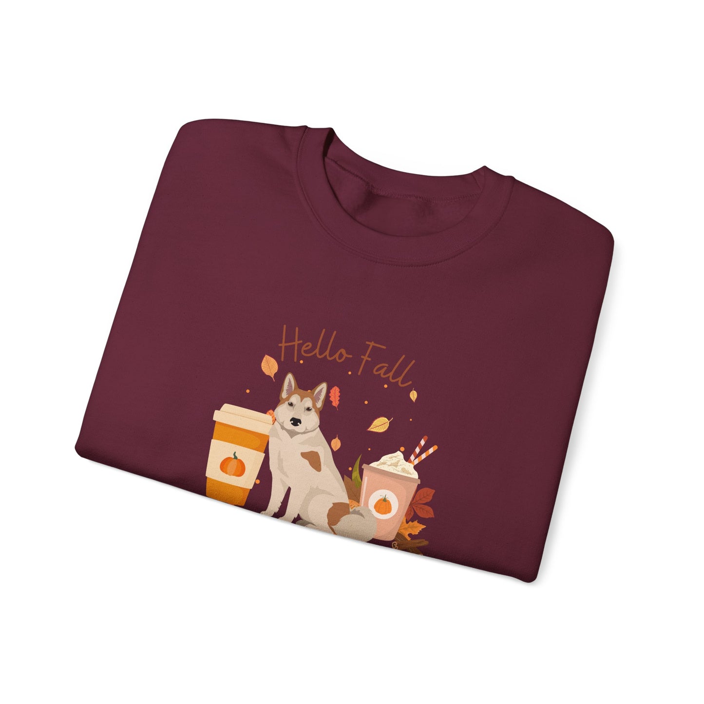 East Siberian Laika Dog Fall Unisex Heavy Blend Crewneck Sweatshirt