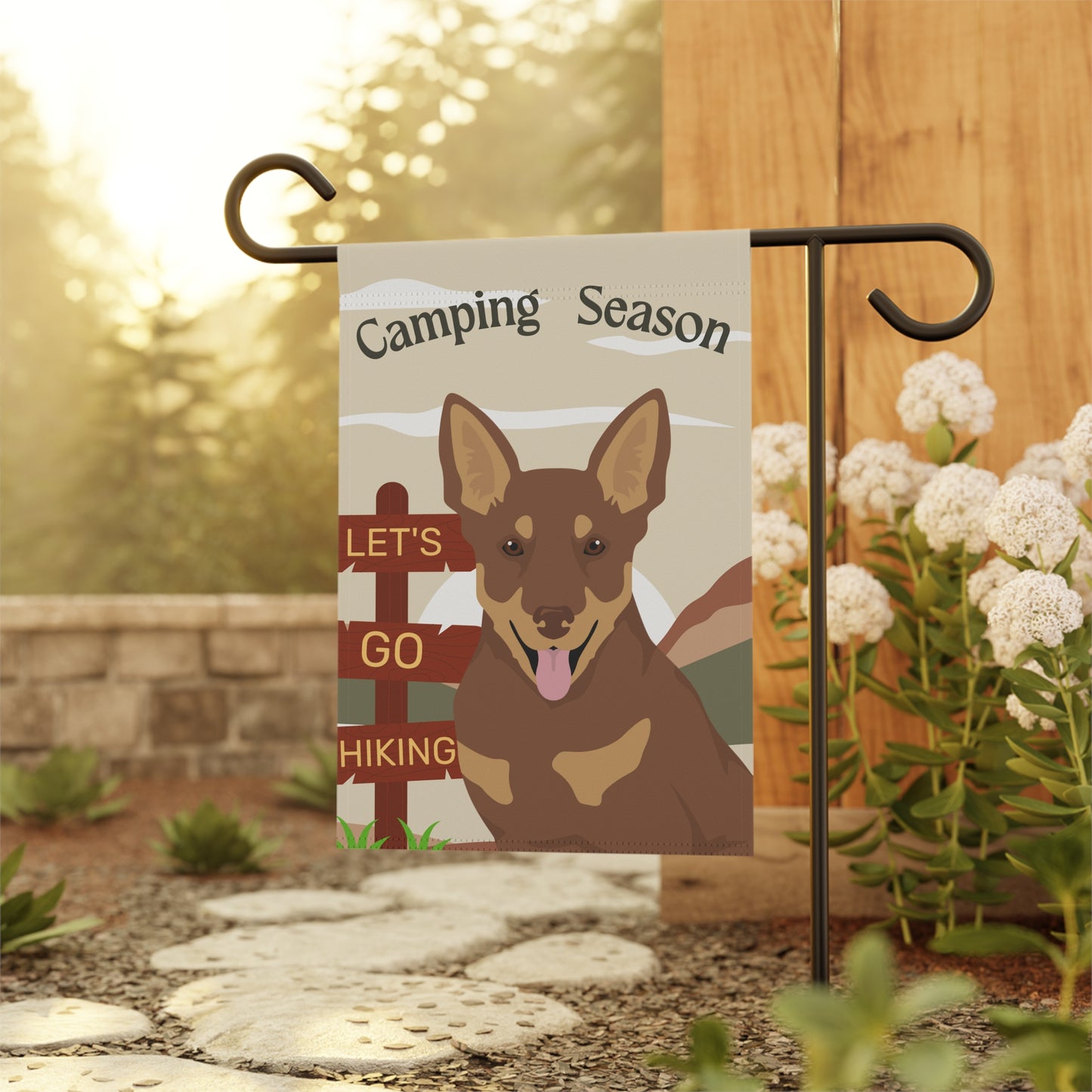 Lancashire Dog Camping Garden Flag