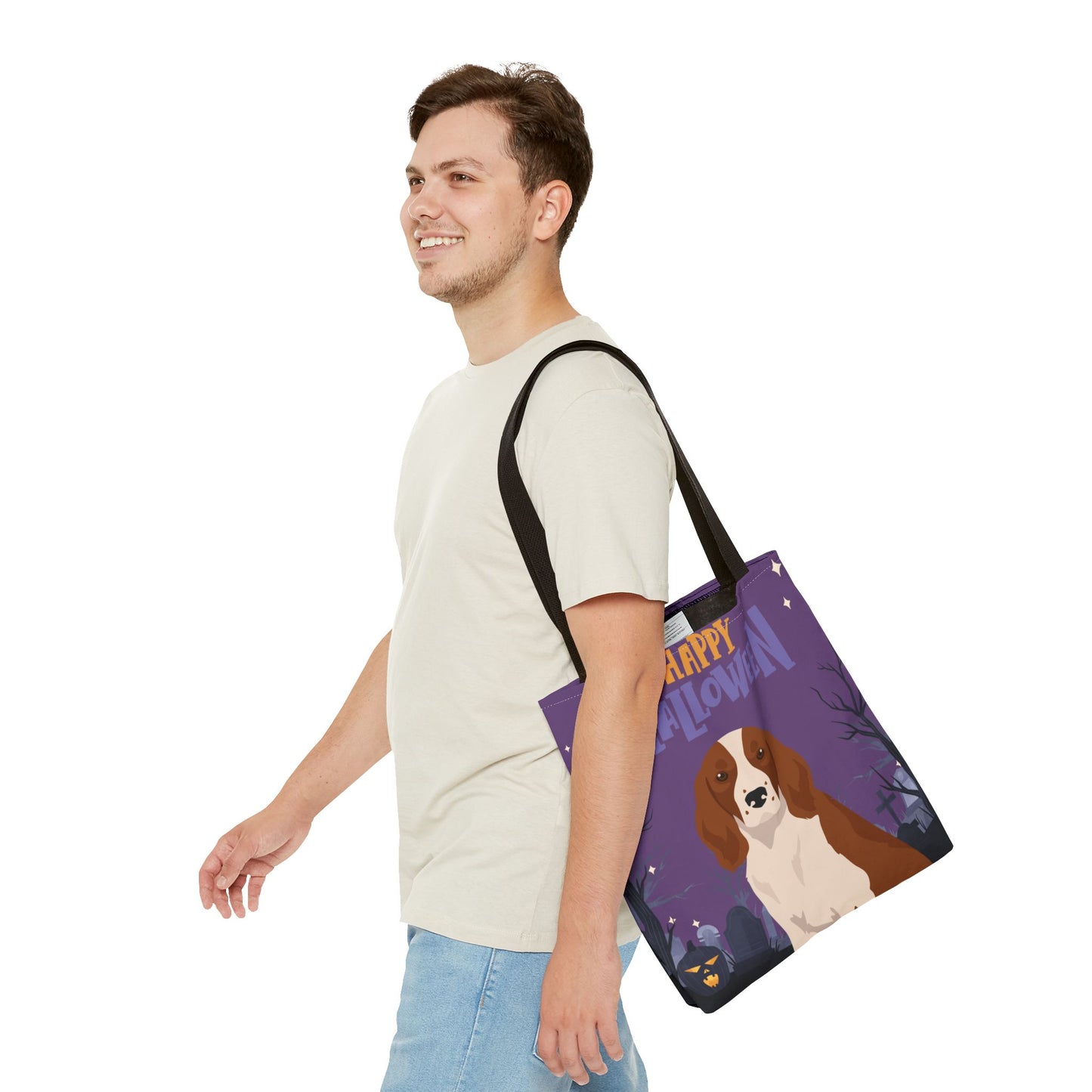 Welsh Springer Spaniel Dog Happy Halloween Tote Bag 16x16