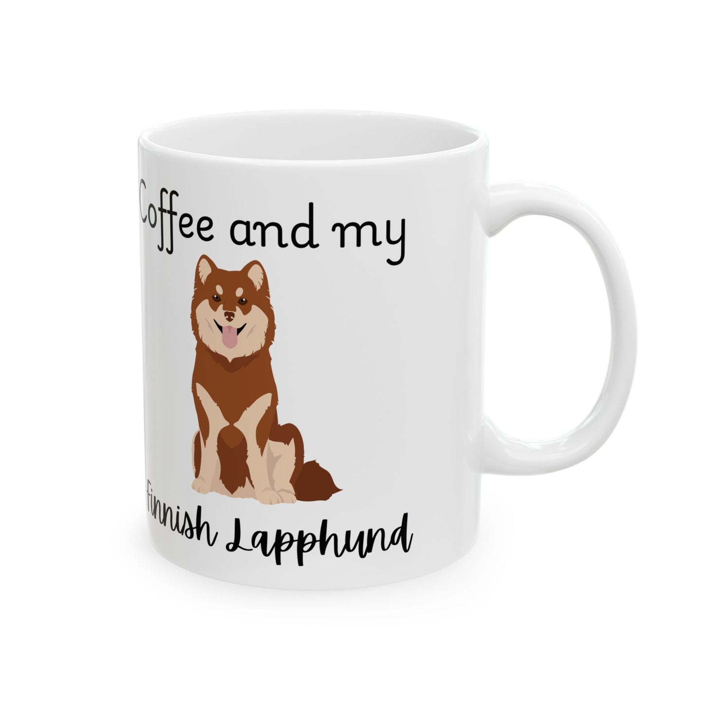 Coffee and My Finnish Lapphund Ceramic Mug | Dog Lover Gift, Pet Owner Cup, Cute Mug for Dog Moms, Funny Mug for Coffee Lovers