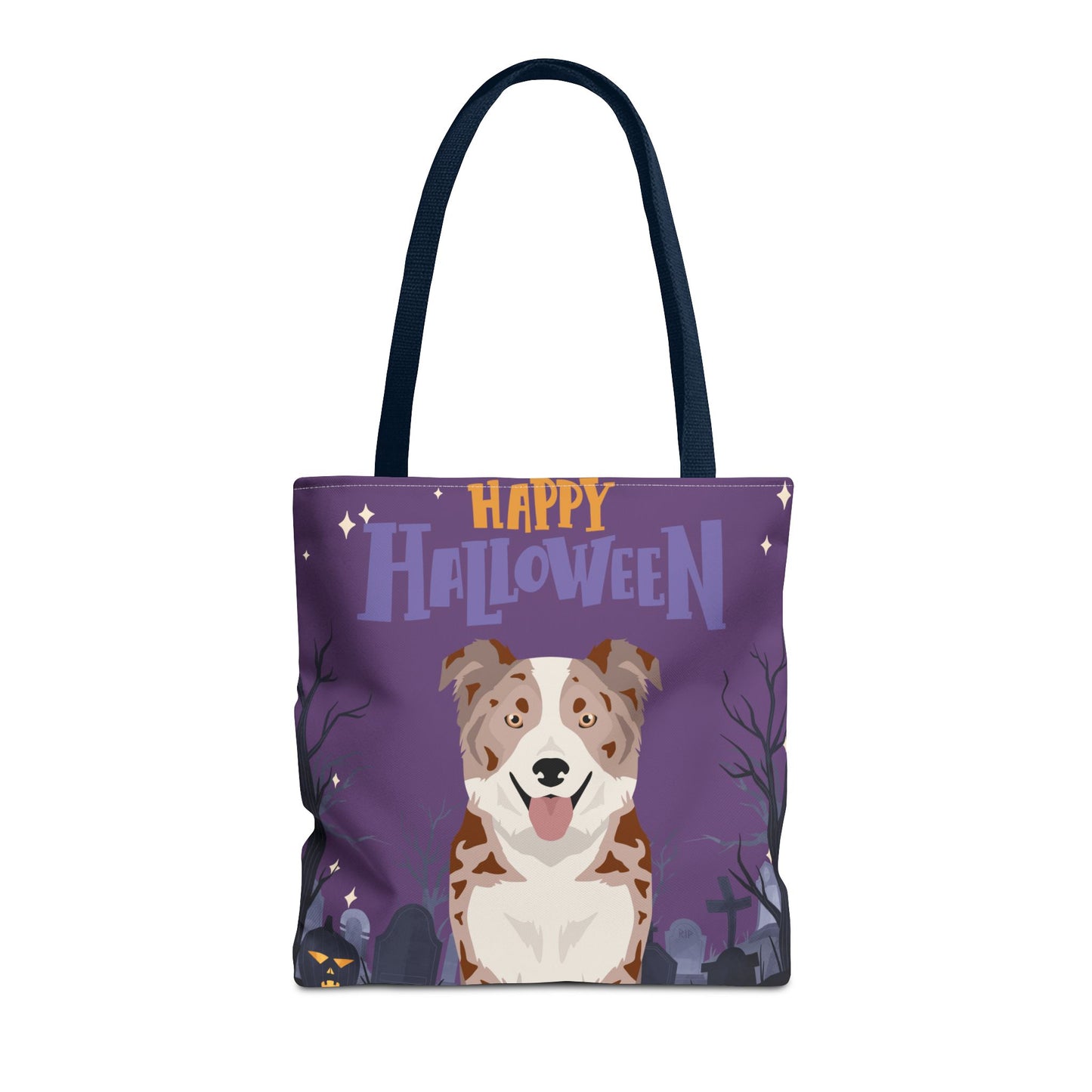 Border Collie Dog Happy Halloween Tote Bag 16x16