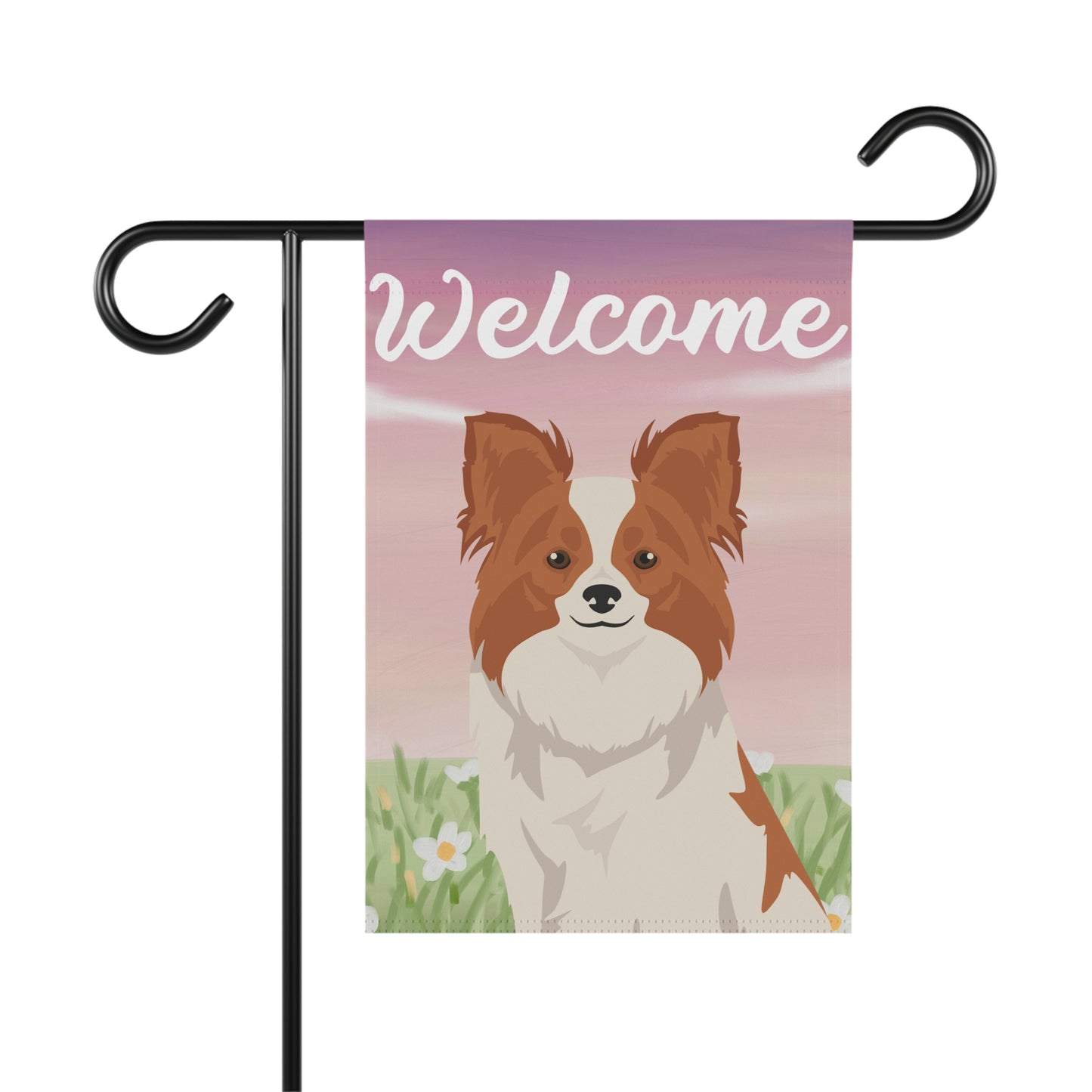 Papillon Dog Welcome Garden Flag