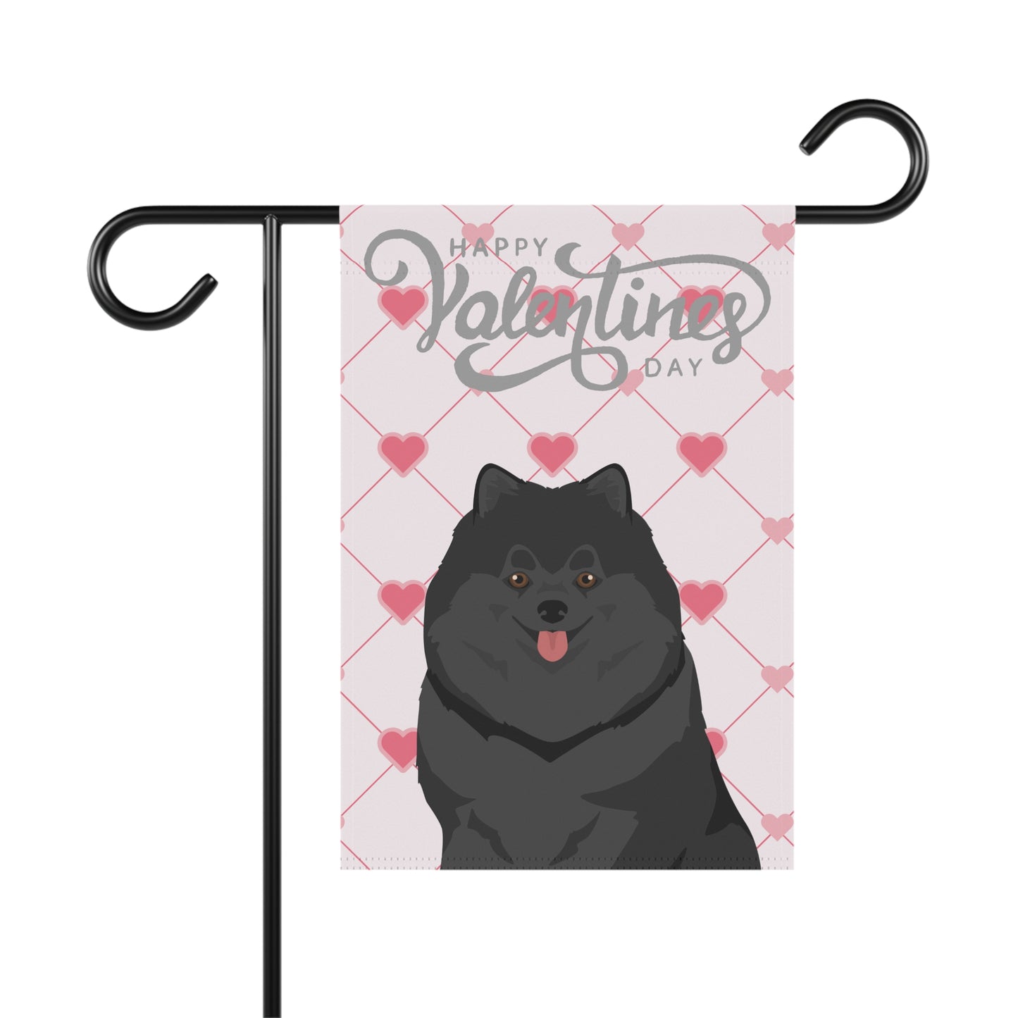Pomeranian Dog Valentines Day Garden Flag