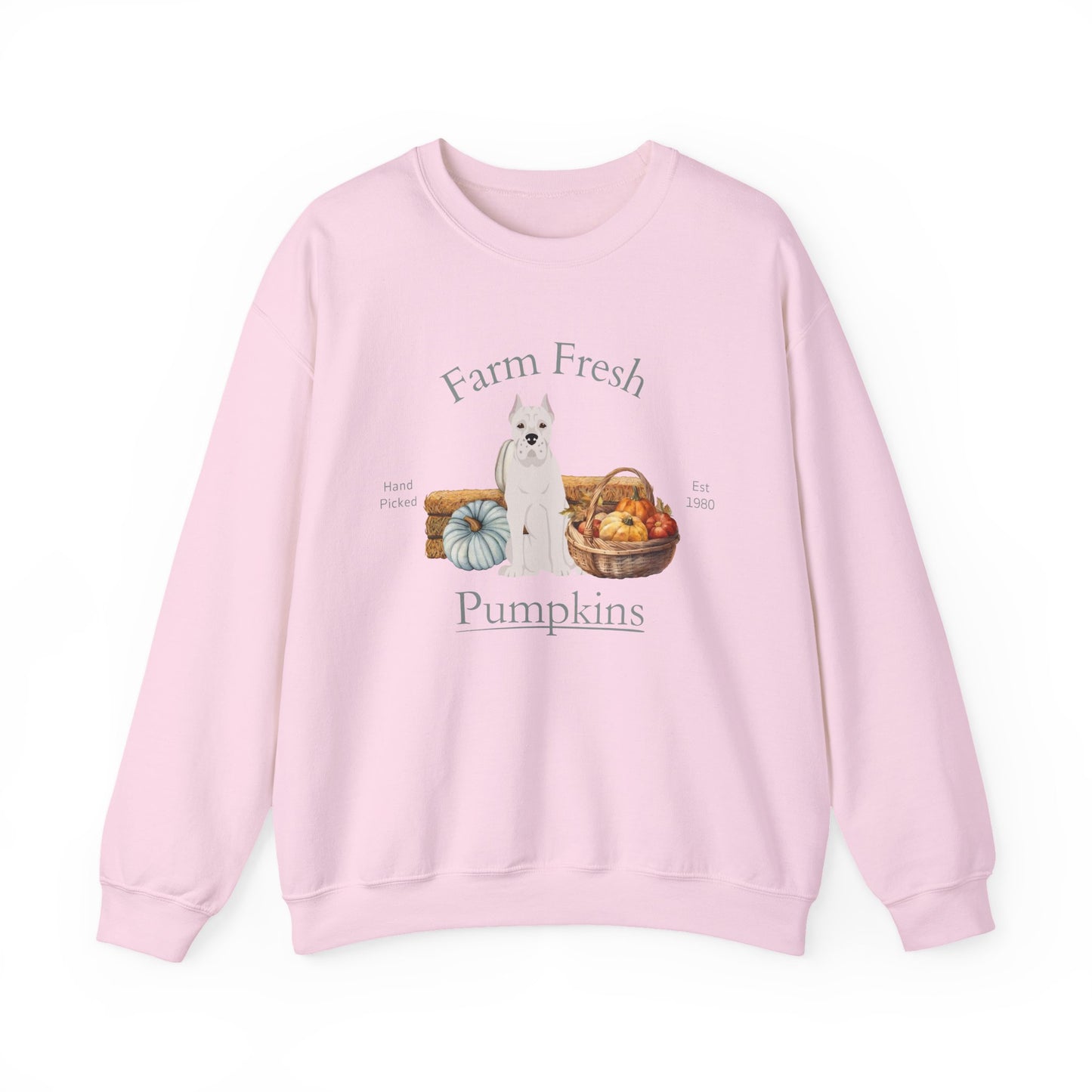 Dogo Argentino Dog Fall Farm Fresh Unisex Heavy Blend Crewneck Sweatshirt