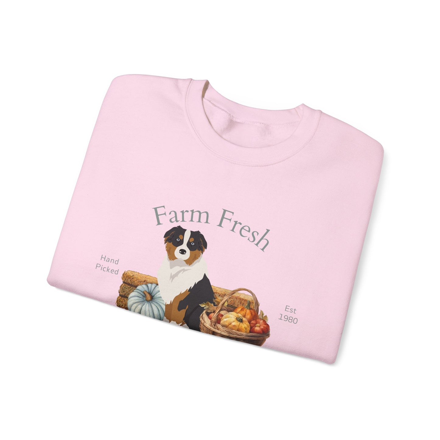 Australian Shepherd Dog Fall Farm Fresh Unisex Heavy Blend Crewneck Sweatshirt