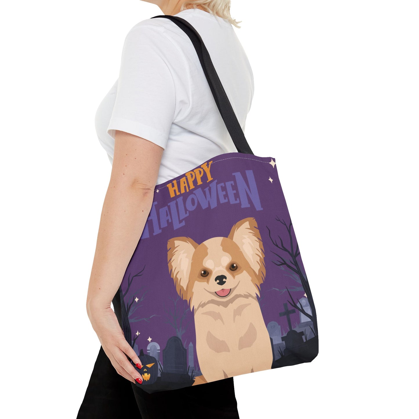 Chihuahua Dog Happy Halloween Tote Bag 16x16