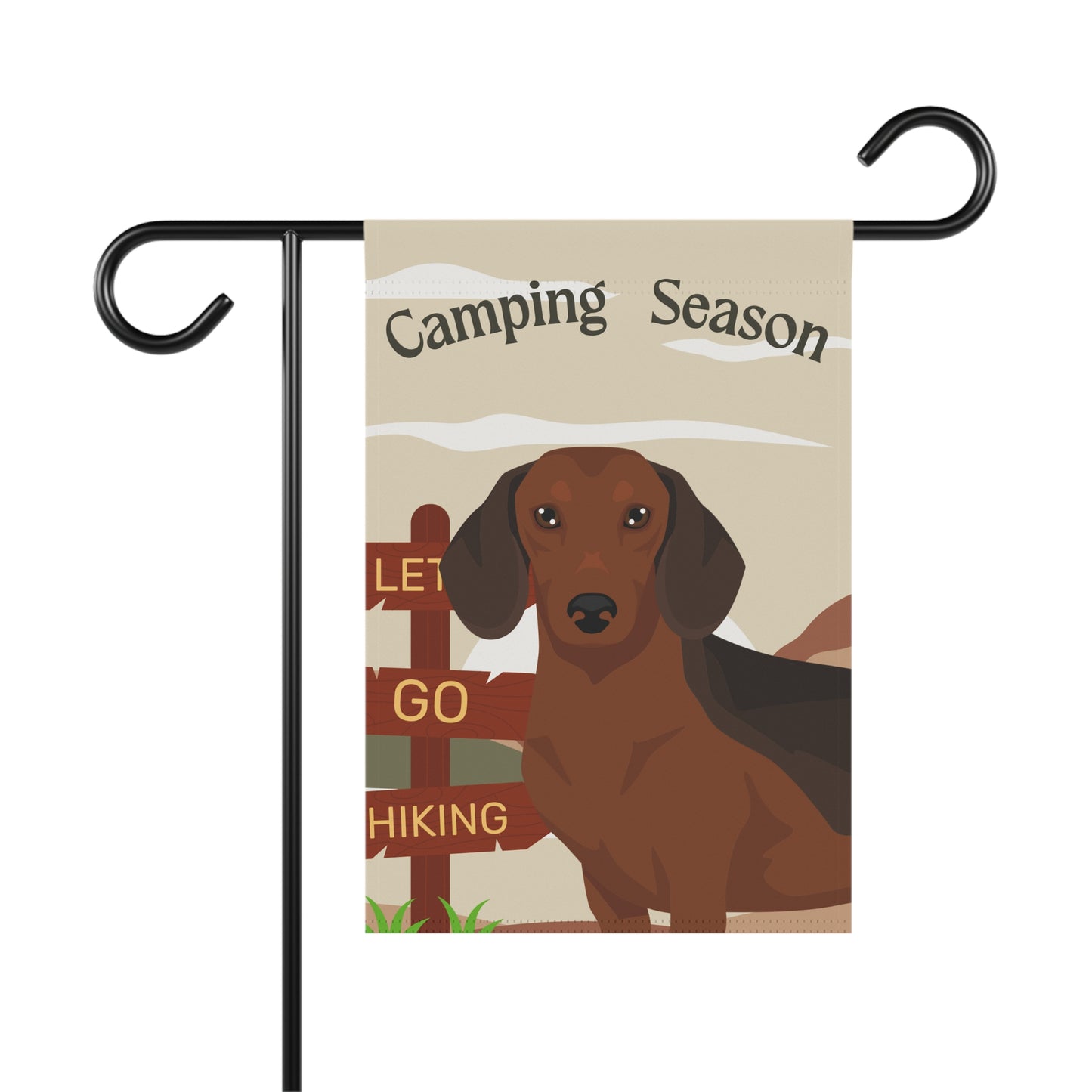 Dachshund Dog Camping Garden Flag