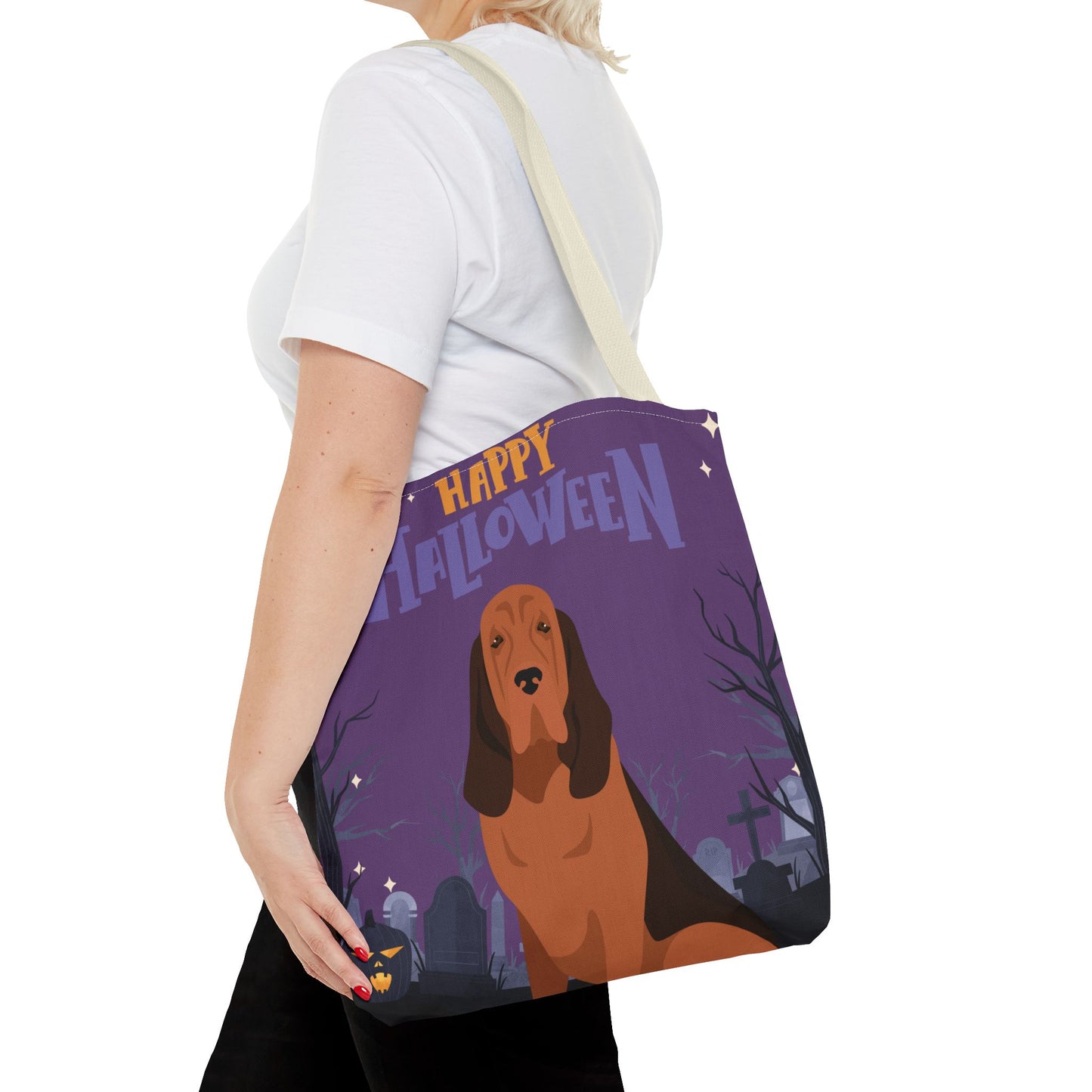 Bloodhound Dog Happy Halloween Tote Bag 16x16