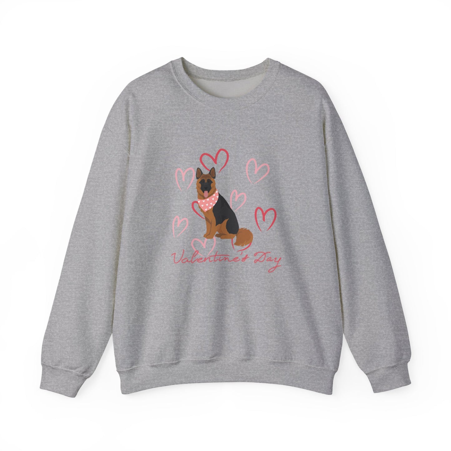 Longhaired German Shepherd Dog Valentines Day Unisex Heavy Blend Crewneck Sweatshirt