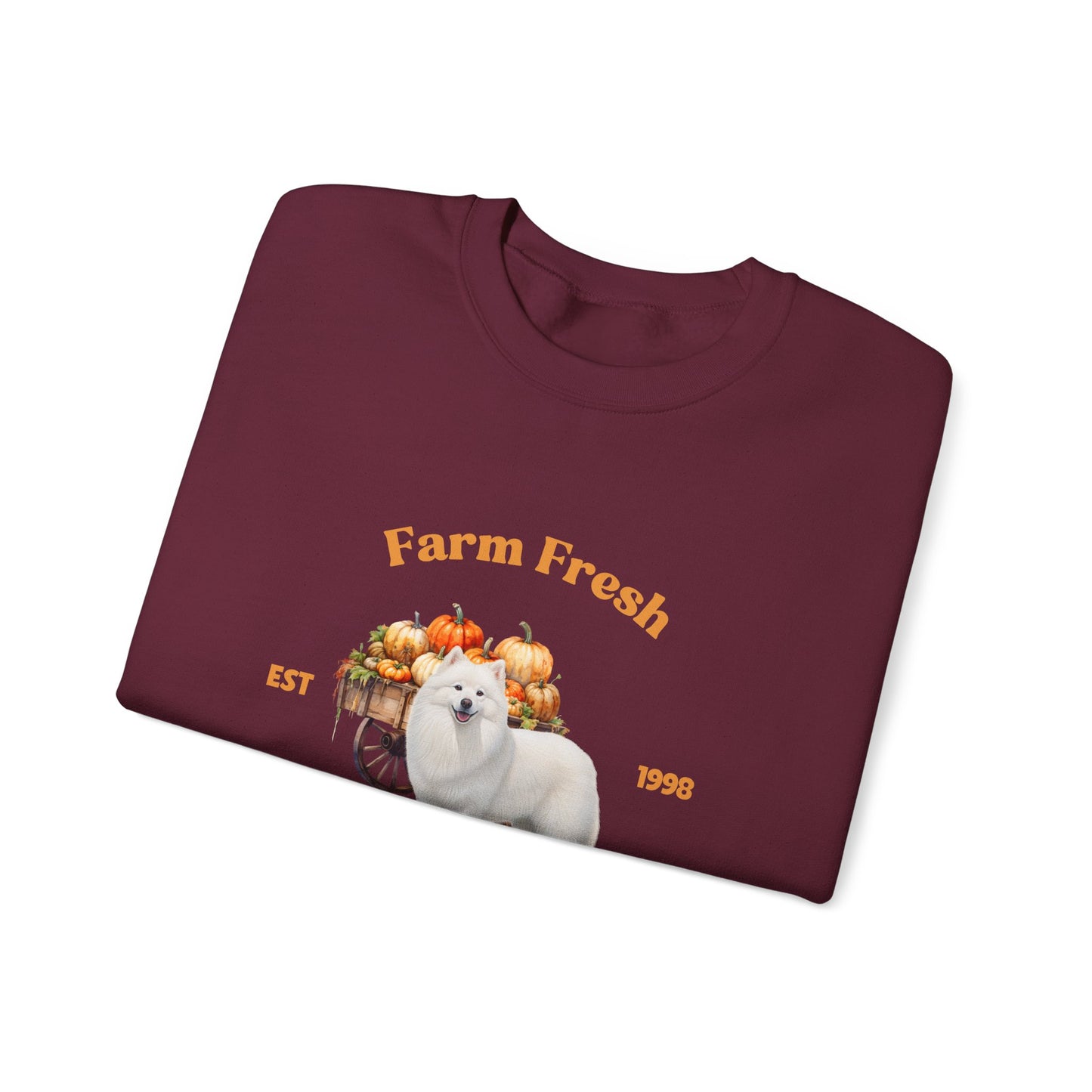 American Eskimo Dog Fall Unisex Heavy Blend Crewneck Sweatshirt