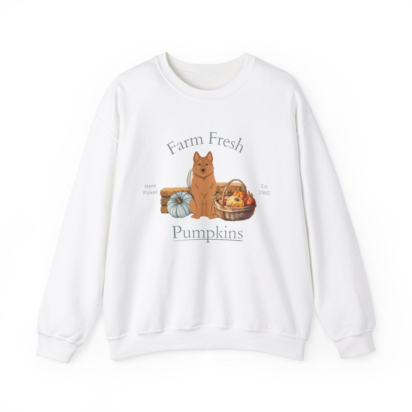 Finnish Spitz Dog Fall Halloween Unisex Heavy Blend Crewneck Sweatshirt