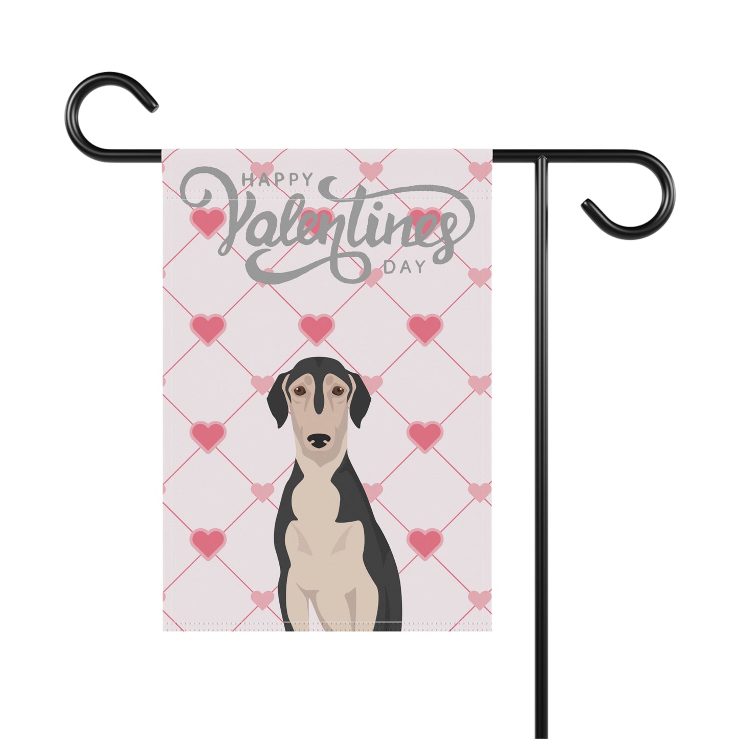 Smooth Saluki Dog Valentines Day Garden Flag