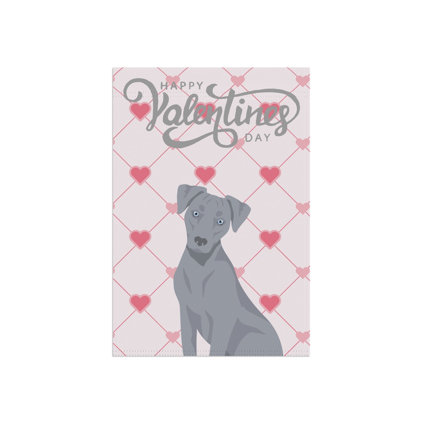 Blue Lacy Dog Valentines Day Garden Flag
