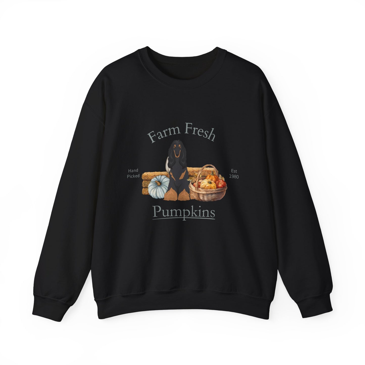 Afghan Hound Dog Fall Farm Fresh Unisex Heavy Blend Crewneck Sweatshirt
