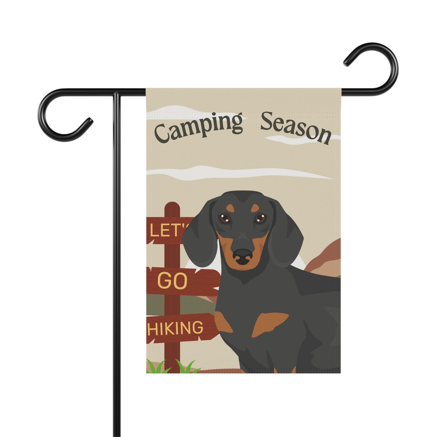 Dachshund Dog Camping Garden Flag