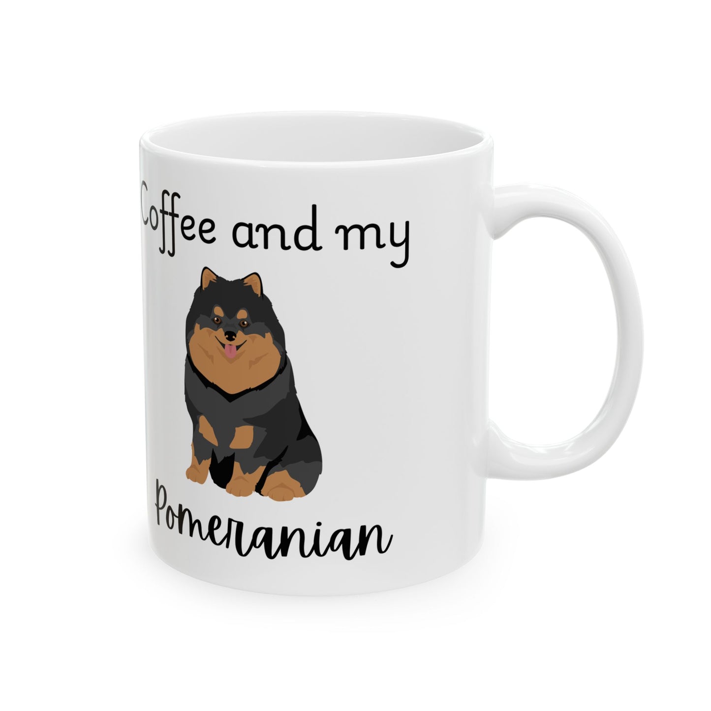Coffee and My Pomeranian Ceramic Mug | Dog Lover Gift, Pet Owner Cup, Cute Mug for Dog Moms, Funny Mug for Coffee Lovers