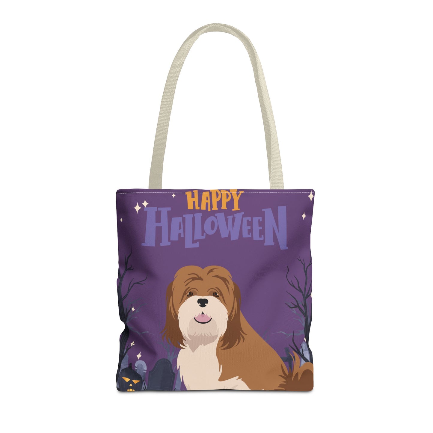 Lhasa Apso Dog Happy Halloween Tote Bag 16x16