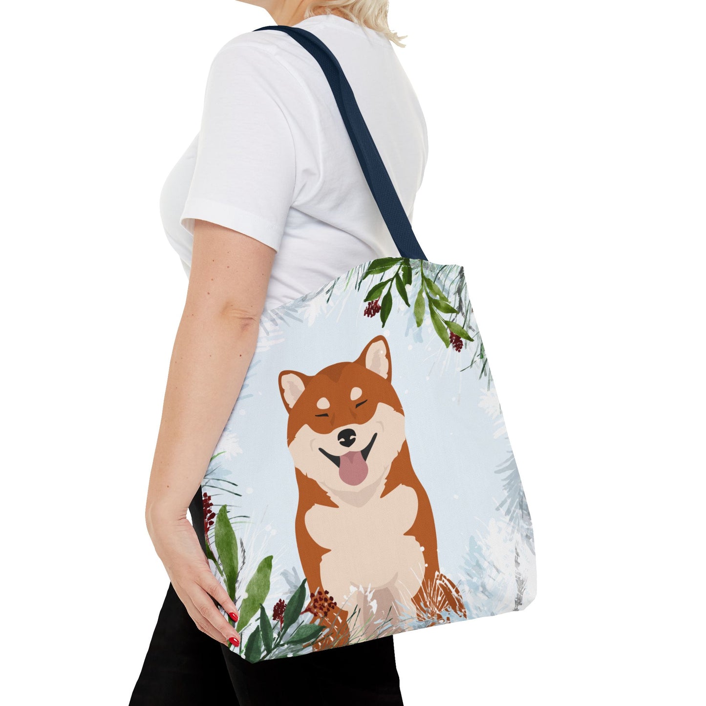 Shiba Inu Dog Christmas Holiday Tote Bag 16x16