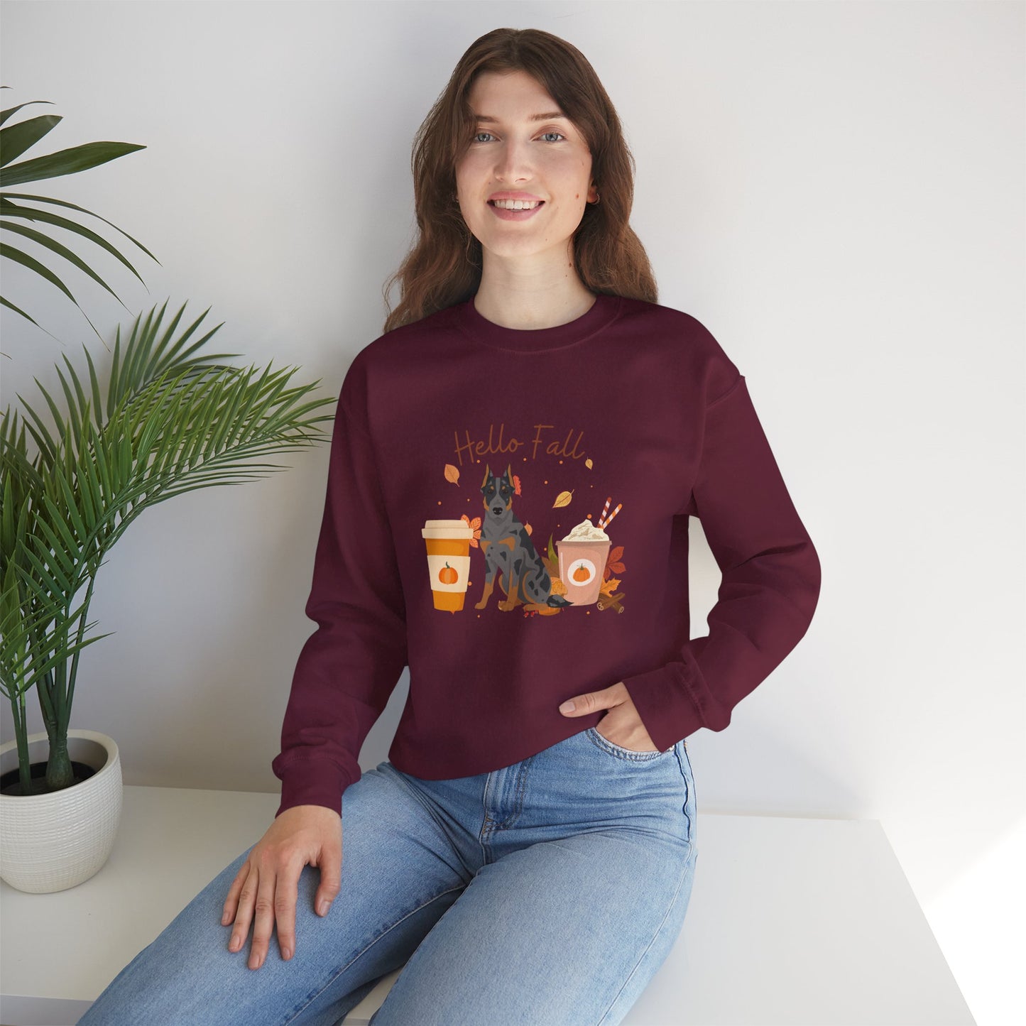 Beauceron Dog Fall Halloween Unisex Heavy Blend Crewneck Sweatshirt