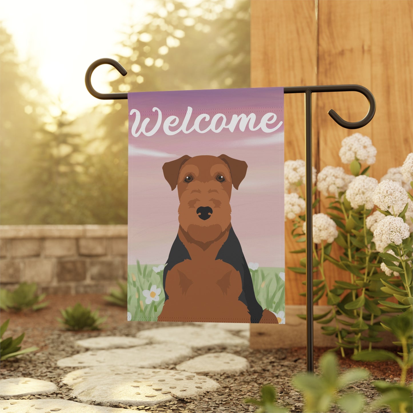 Welsh Terrier Dog Welcome Garden Flag