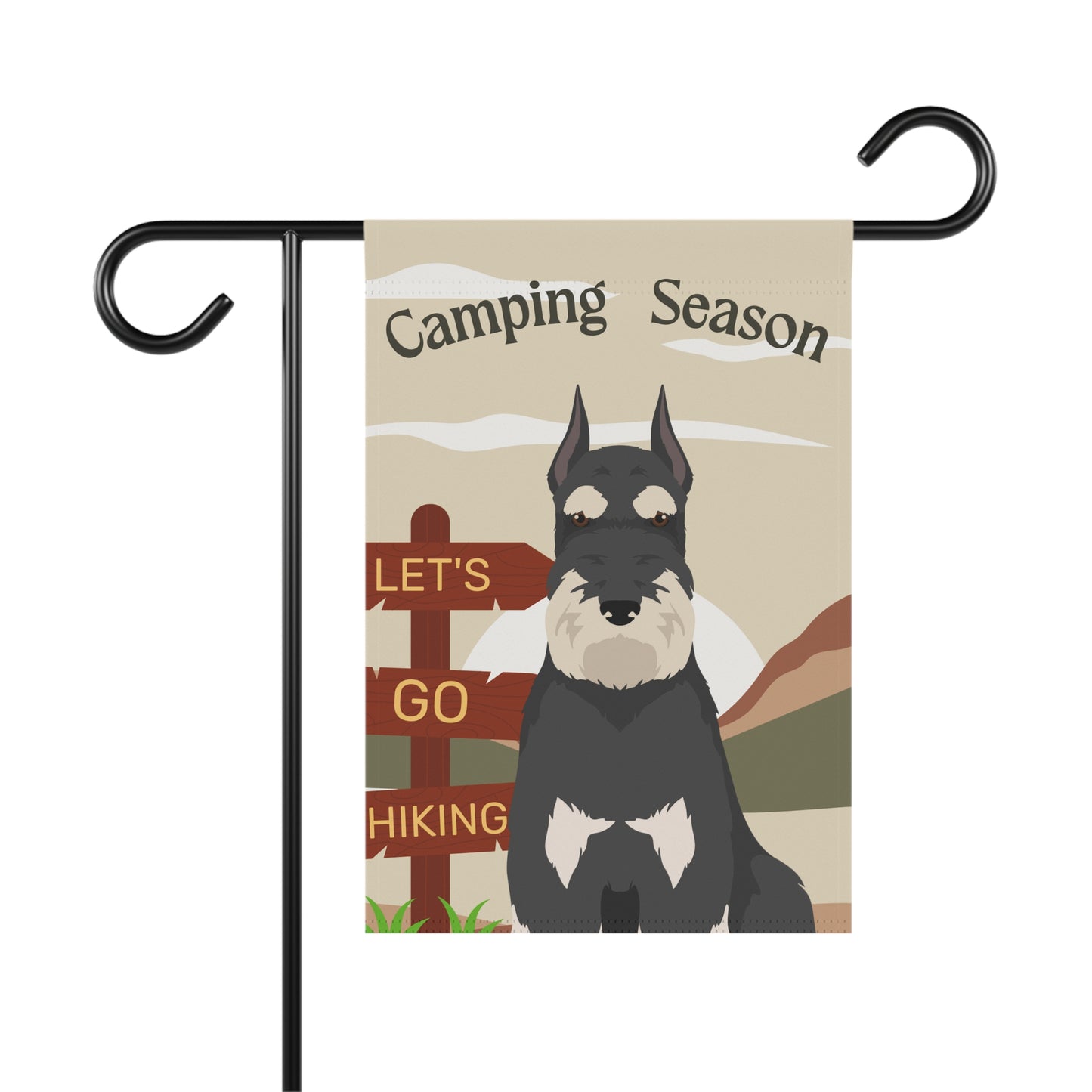 Schnauzer Dog Camping Garden Flag