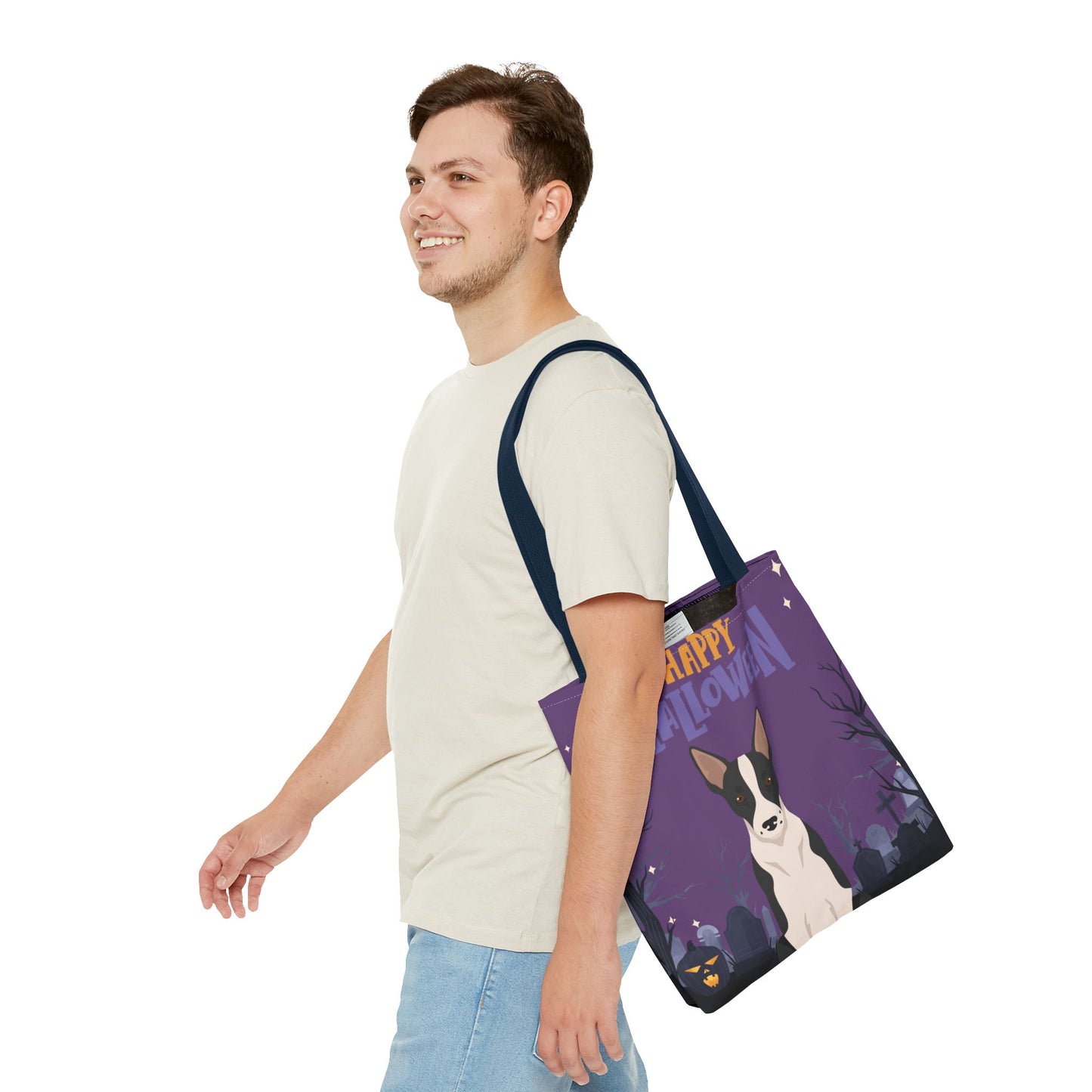 Border Collie Dog Happy Halloween Tote Bag 16x16