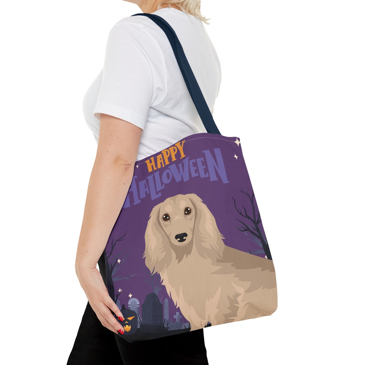 Dachshund Dog Happy Halloween Tote Bag 16x16