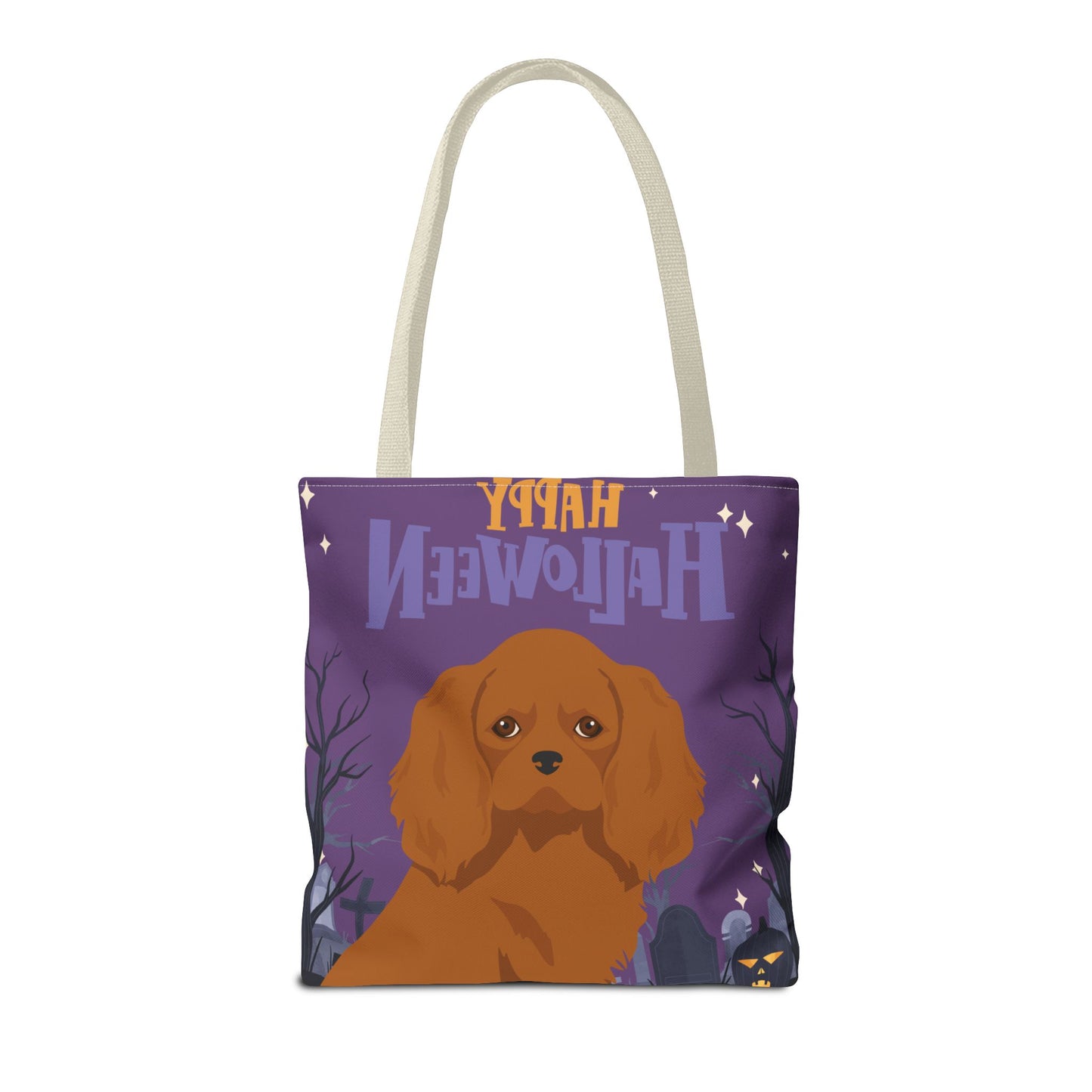 Cavalier King Charlre Spaniel Dog Happy Halloween Tote Bag 16x16