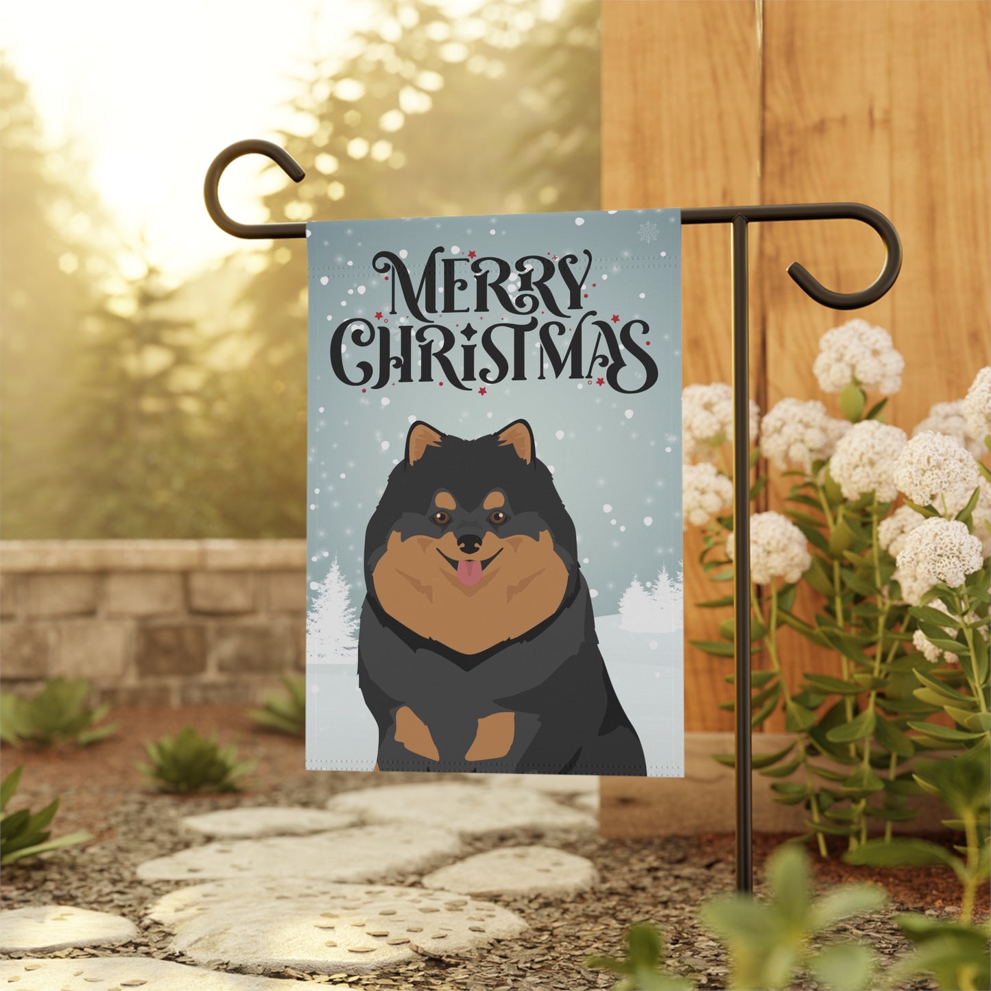 Pomeranian Dog Garden Flag