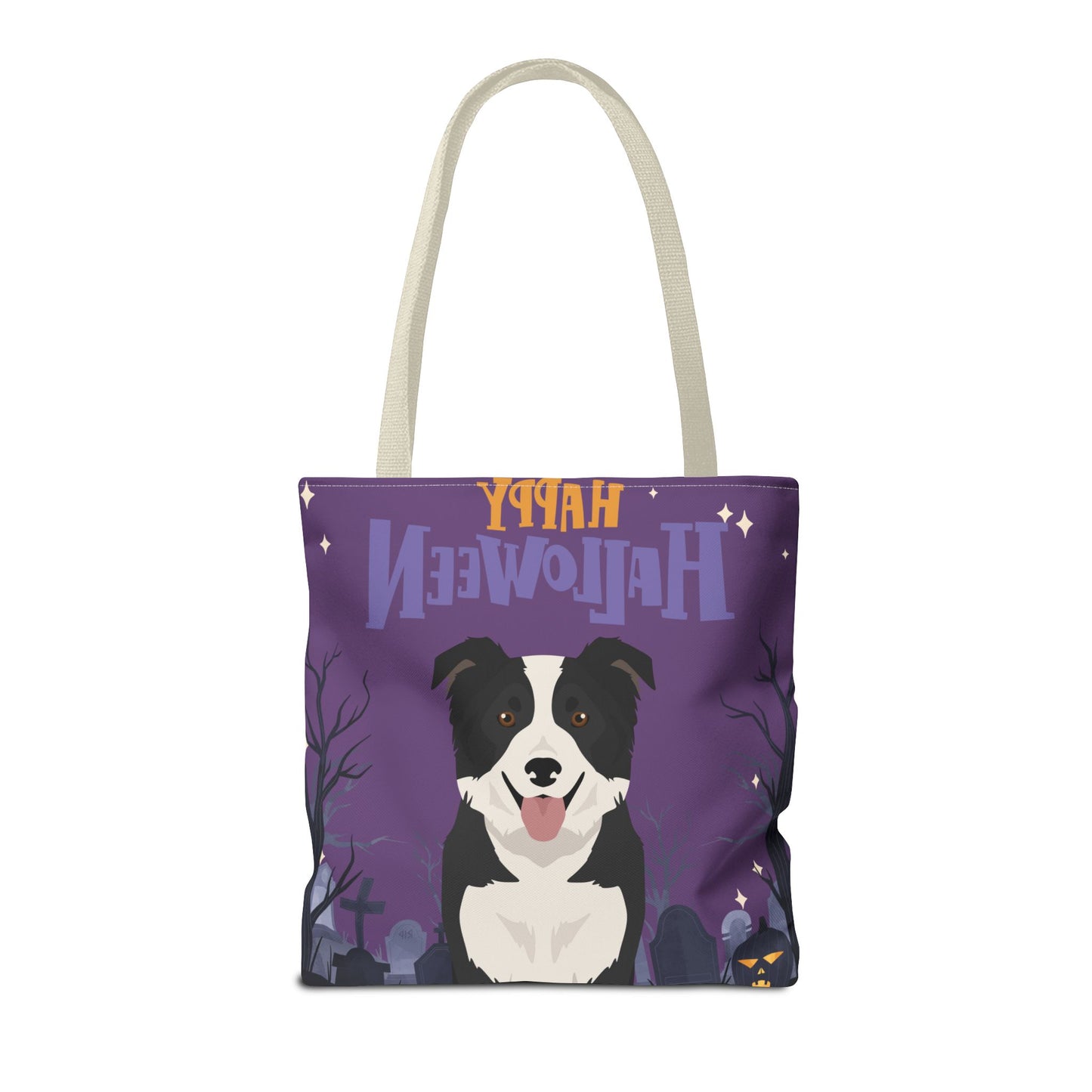 Border Collie Dog Happy Halloween Tote Bag 16x16