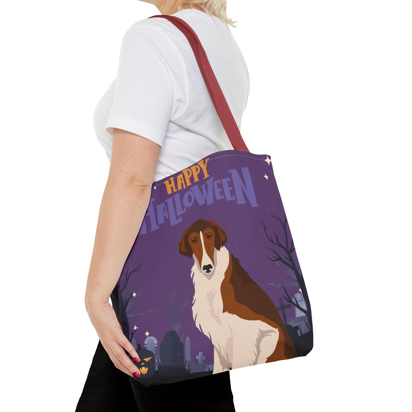 Borzoi Dog Happy Halloween Tote Bag 16x16
