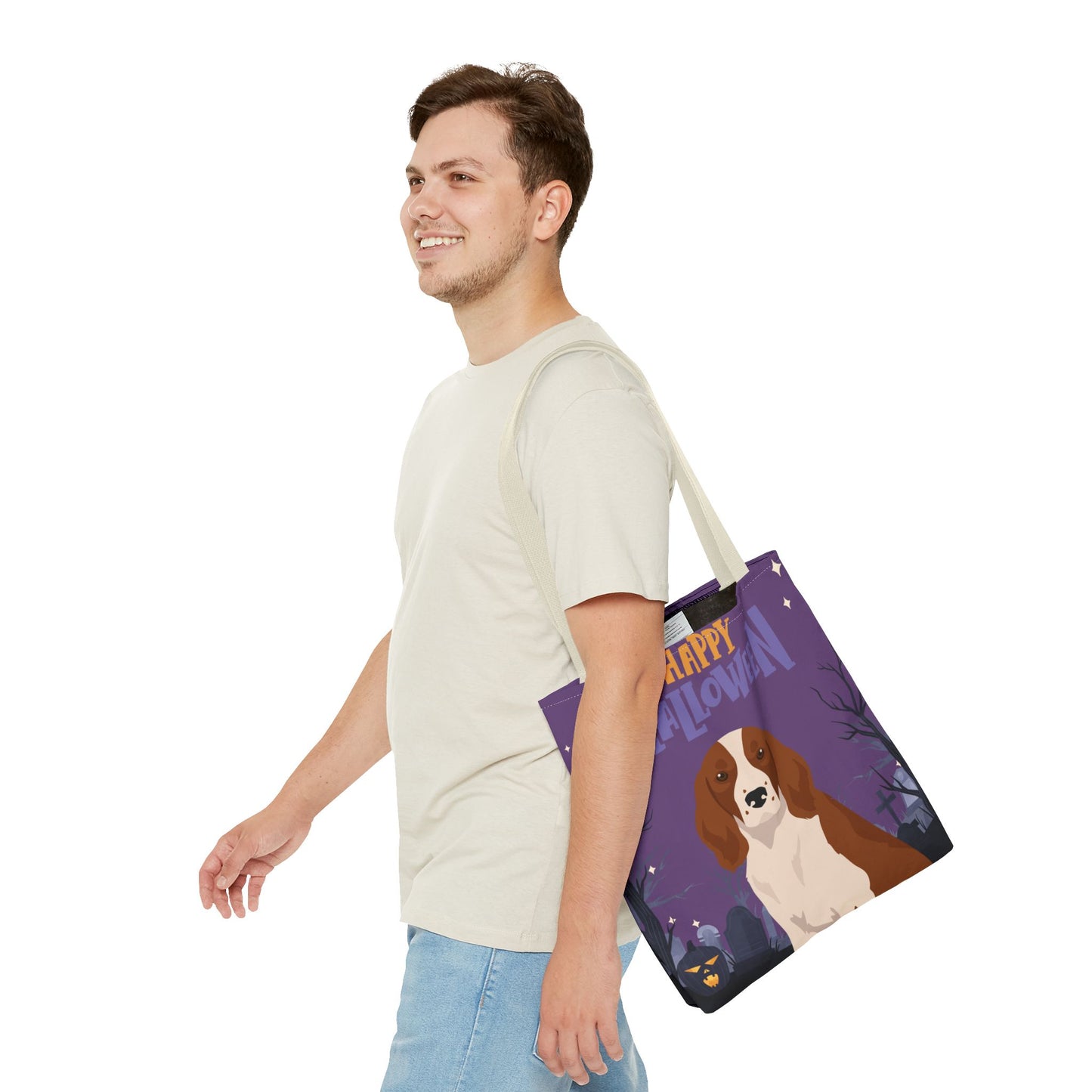 Welsh Springer Spaniel Dog Happy Halloween Tote Bag 16x16