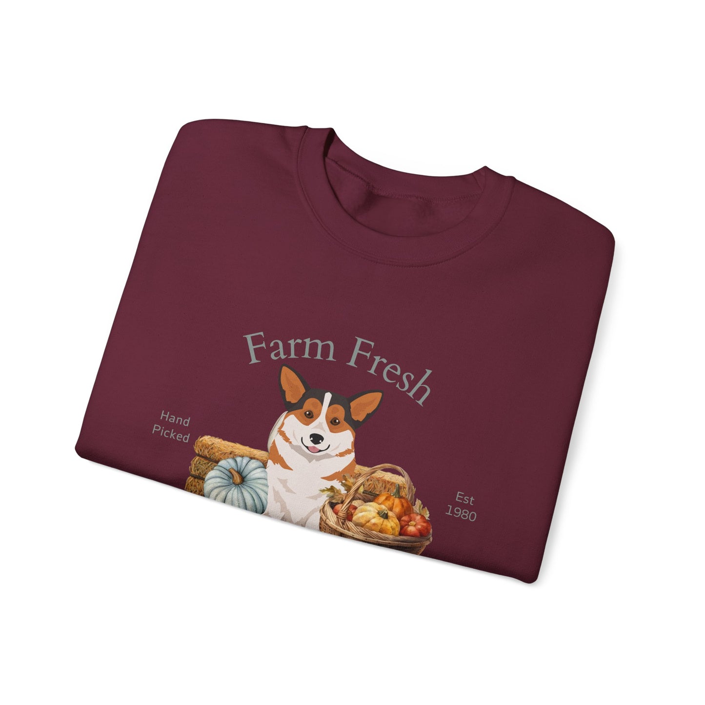 Pembroke Welsh Corgi Dog Fall Farm Fresh Unisex Heavy Blend Crewneck Sweatshirt
